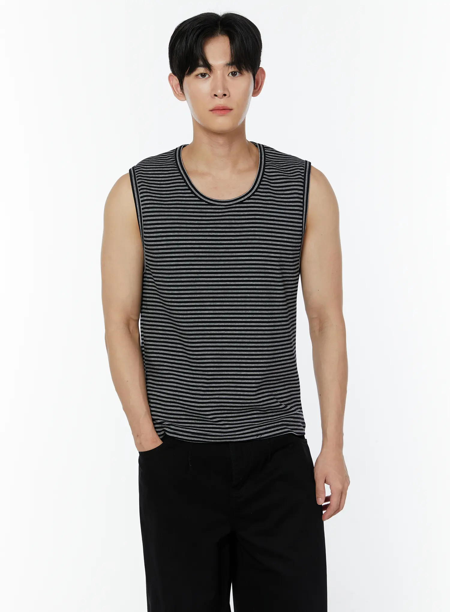 Men's Striped Sleeveless Top IU504 - Image 6