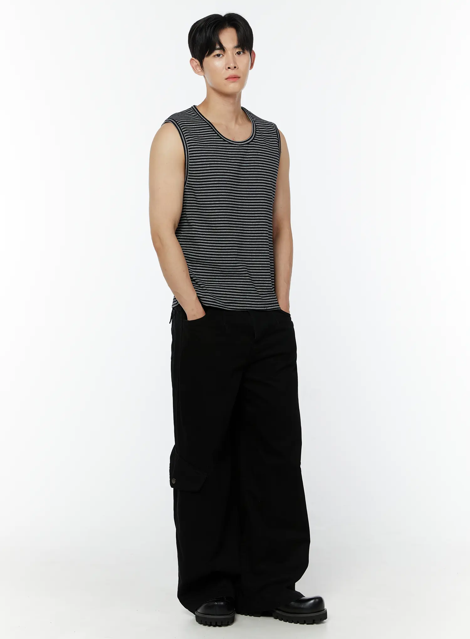 Men's Striped Sleeveless Top IU504 - Image 7