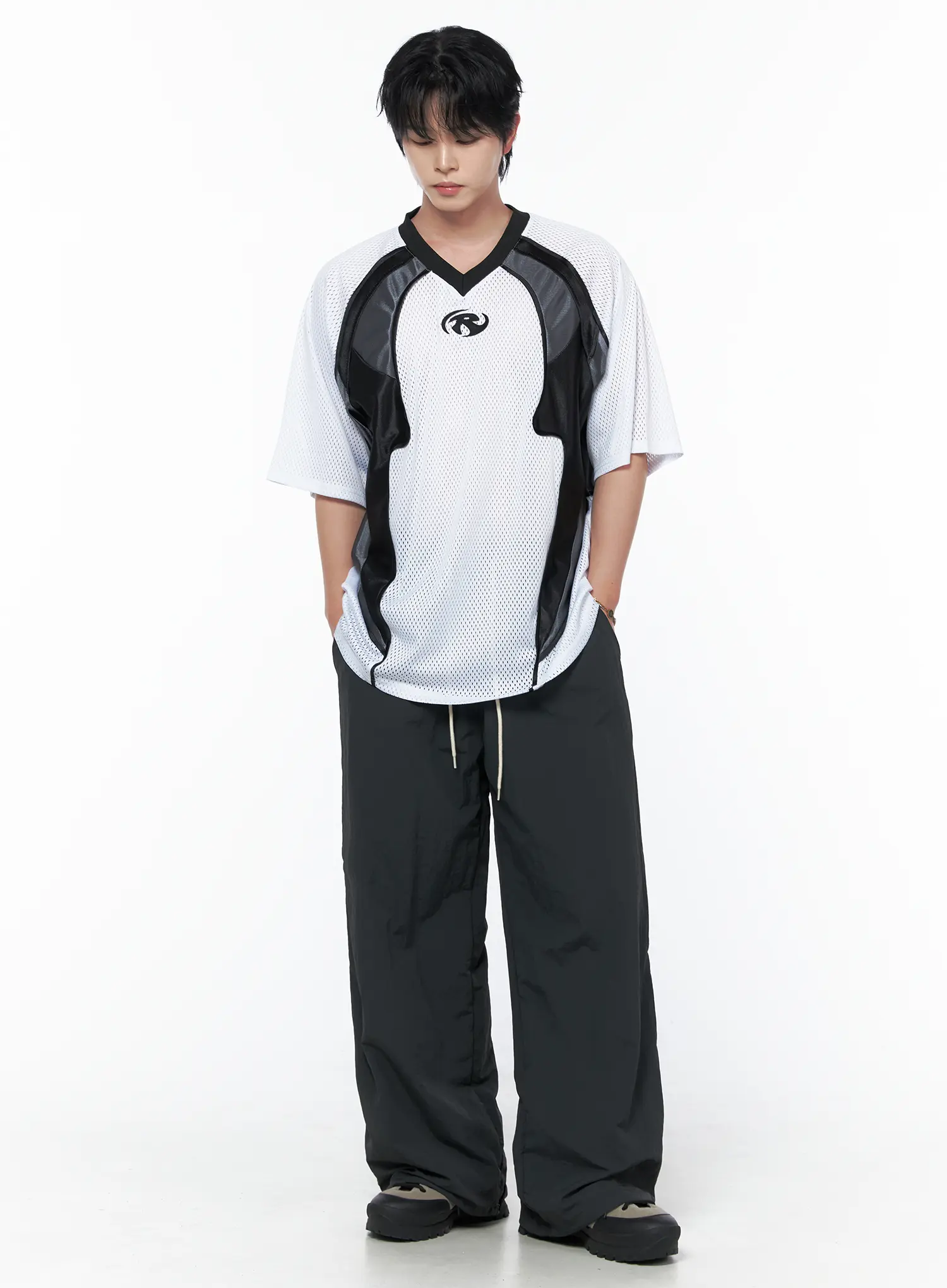 Men's Striped Wide Track Pants IU523 - Image 4