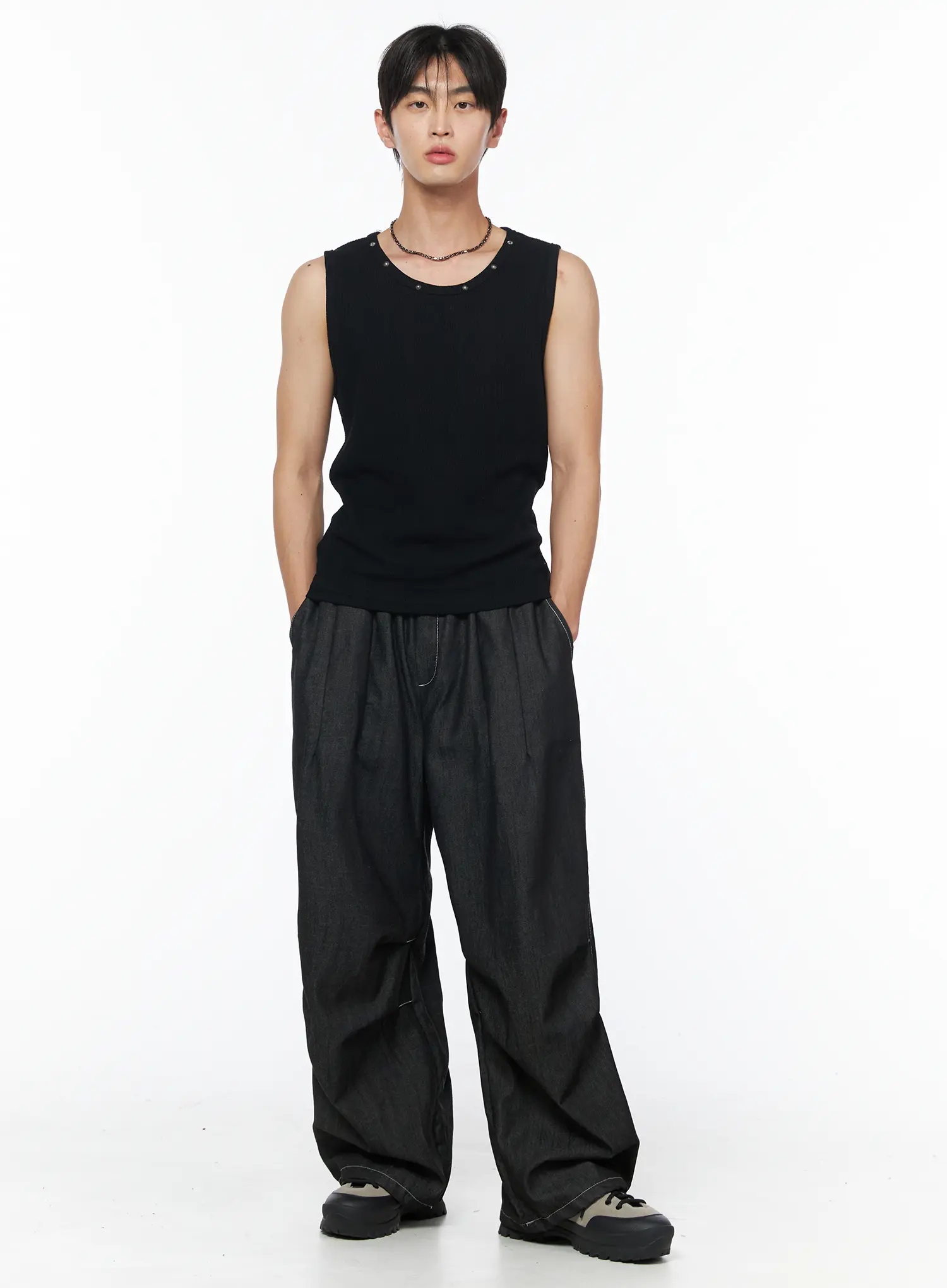 Men's Stud Detail Tank IU510 - Image 2