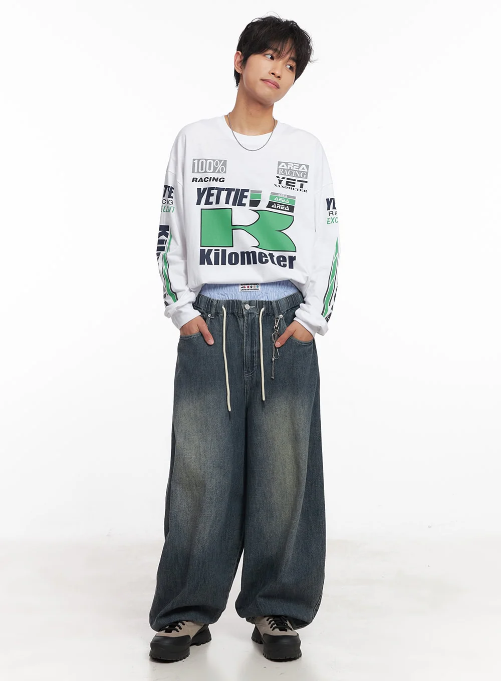 Men's Summer Drawstring Jeans IY508 - Image 9