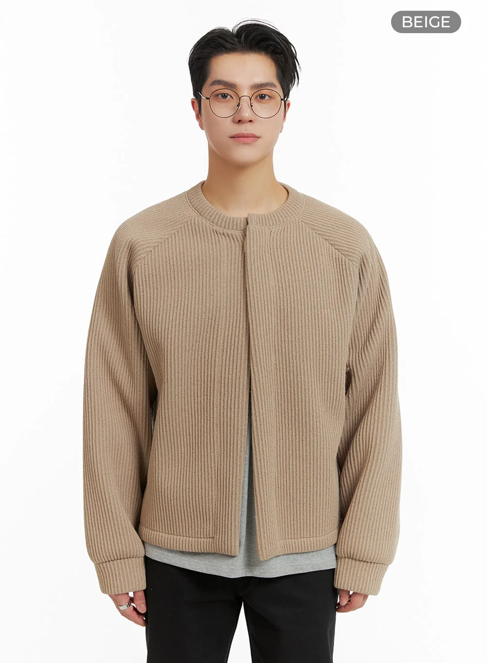 Men's Textured Knit Cardigan IA401 - Image 9