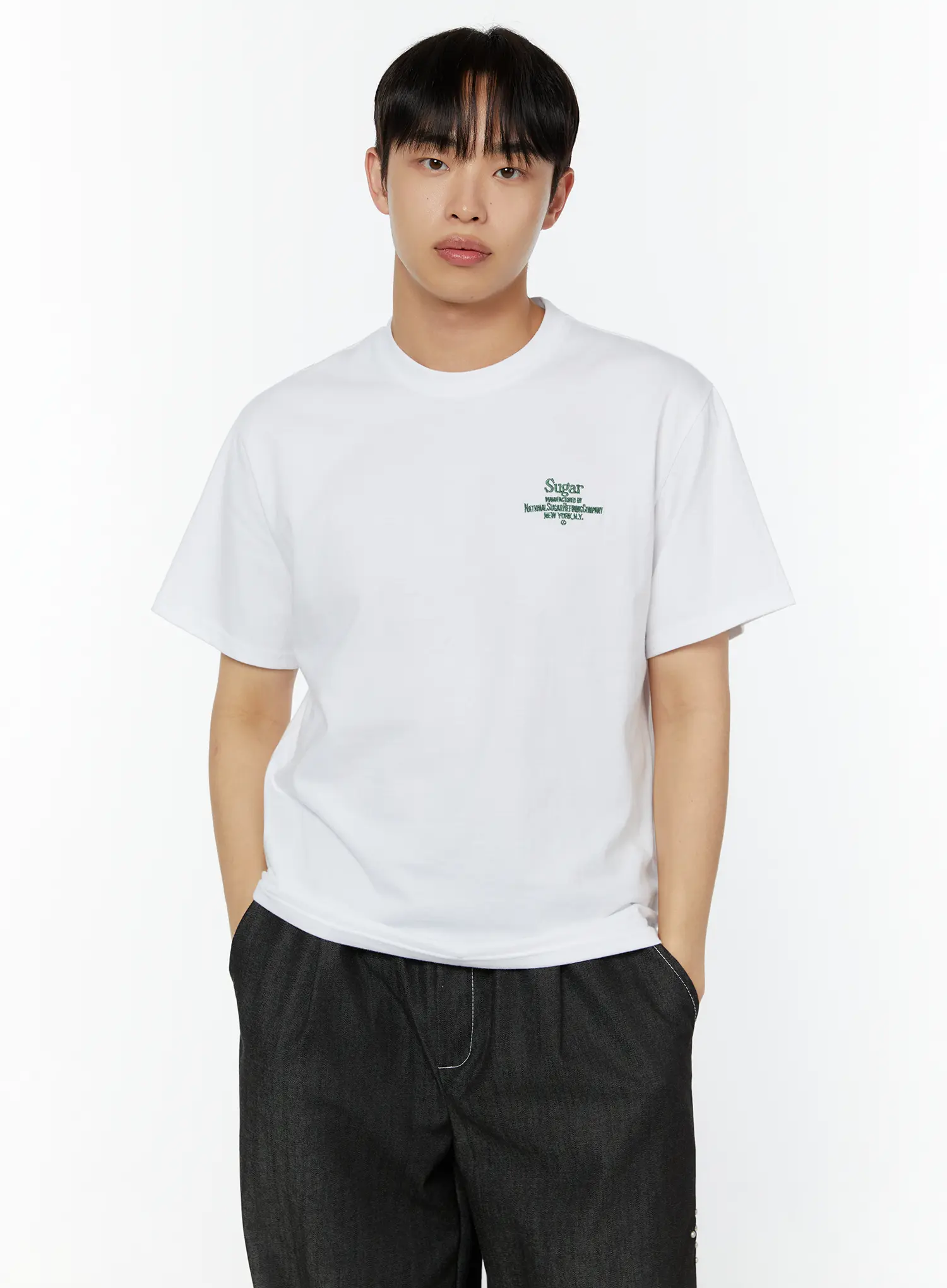 Men's Trendy Crew Neck Graphic Tee IU515 - Image 2