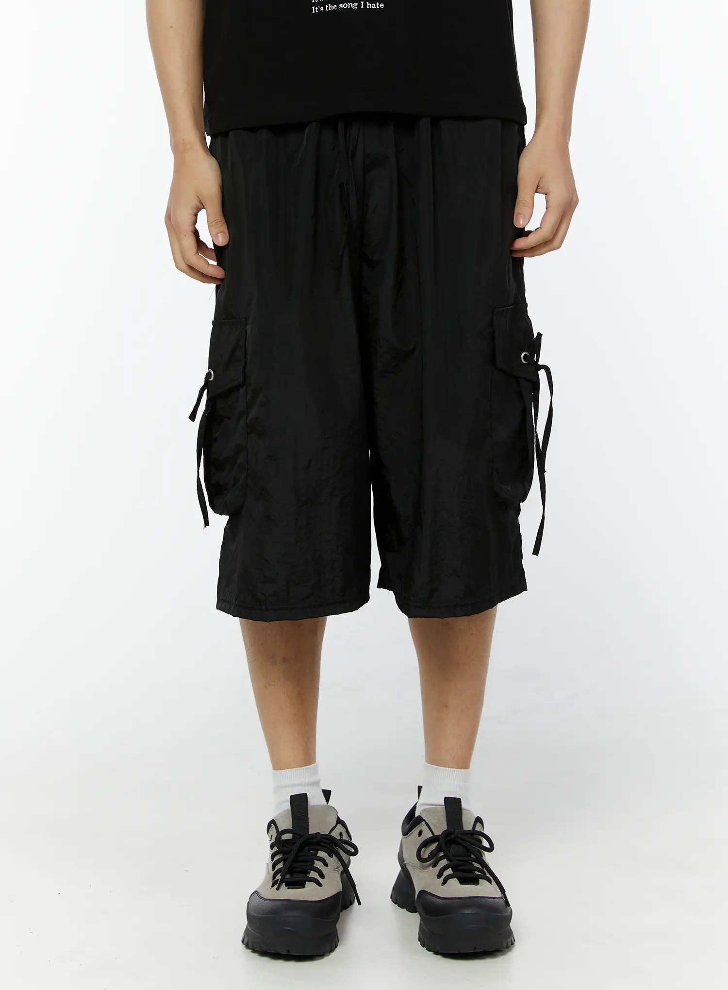 Men's Utility Cargo Bermuda Pants (Black) IU508 - Image 4