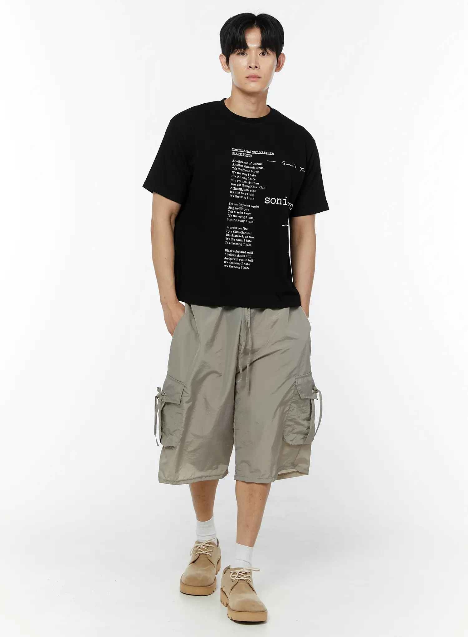 Men's Utility Cargo Bermuda Pants (Gray) IU508 - Image 3
