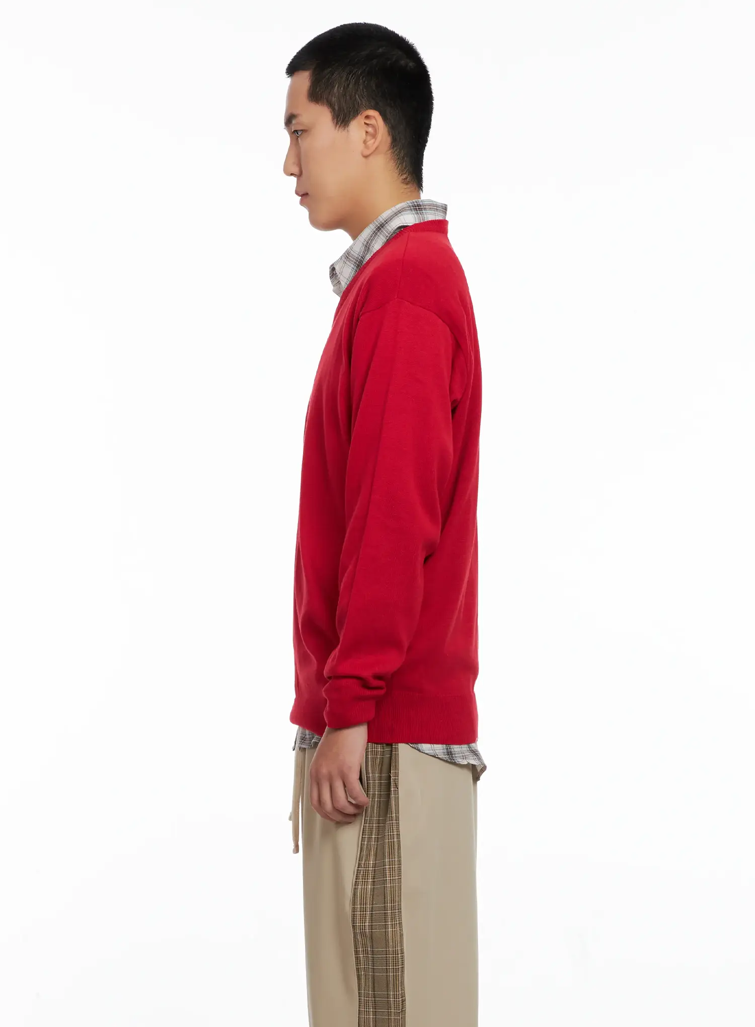 Men's V-neck Knit Pullover IG529 - Image 5