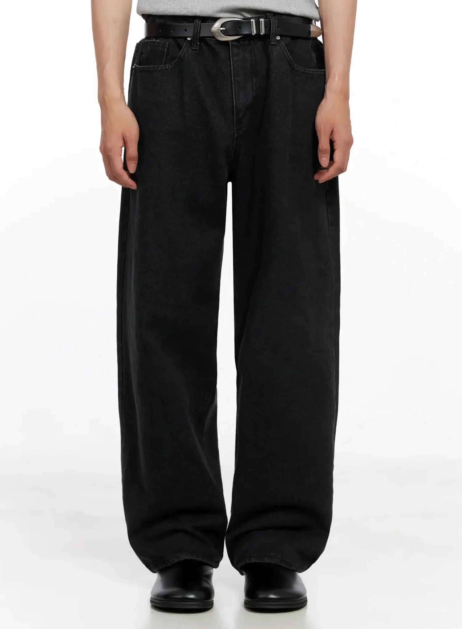 Men's Vintage Black Jeans IO517 - Image 2