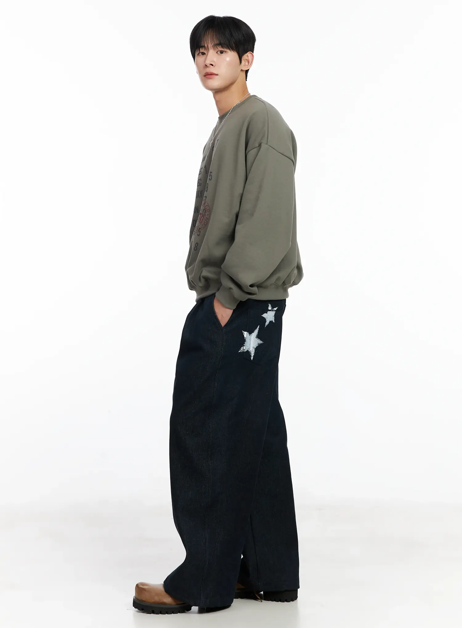 Men's Vintage Date Print Sweatshirt IJ521 - Image 2