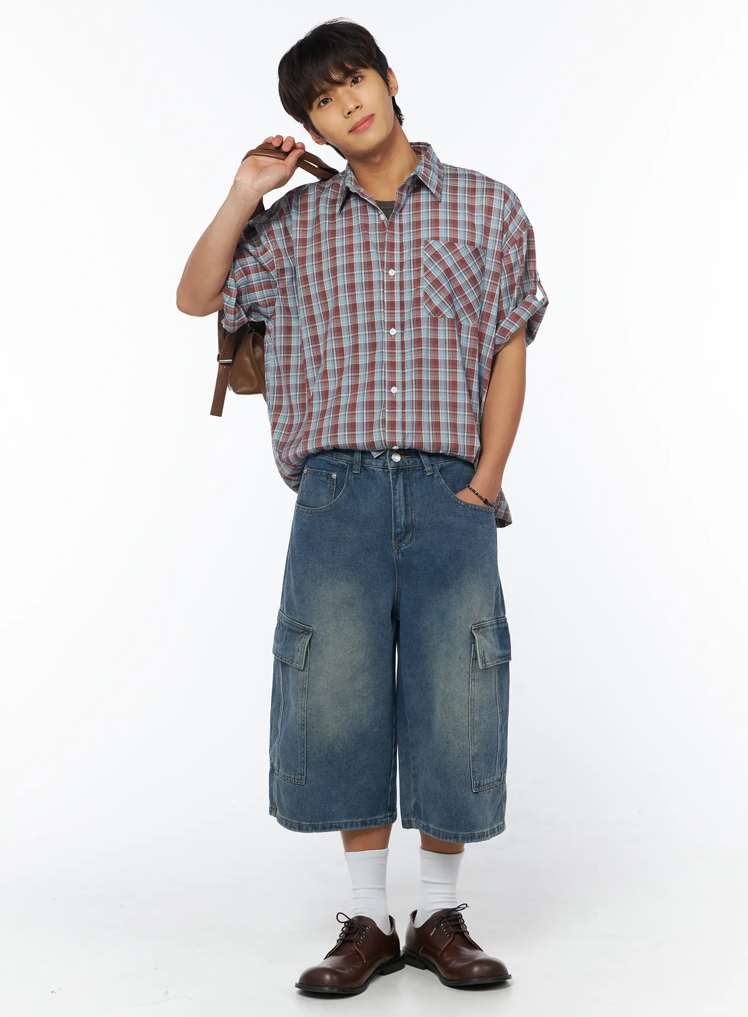 Men's Vintage Denim Cargo Shorts IU503 - Image 10