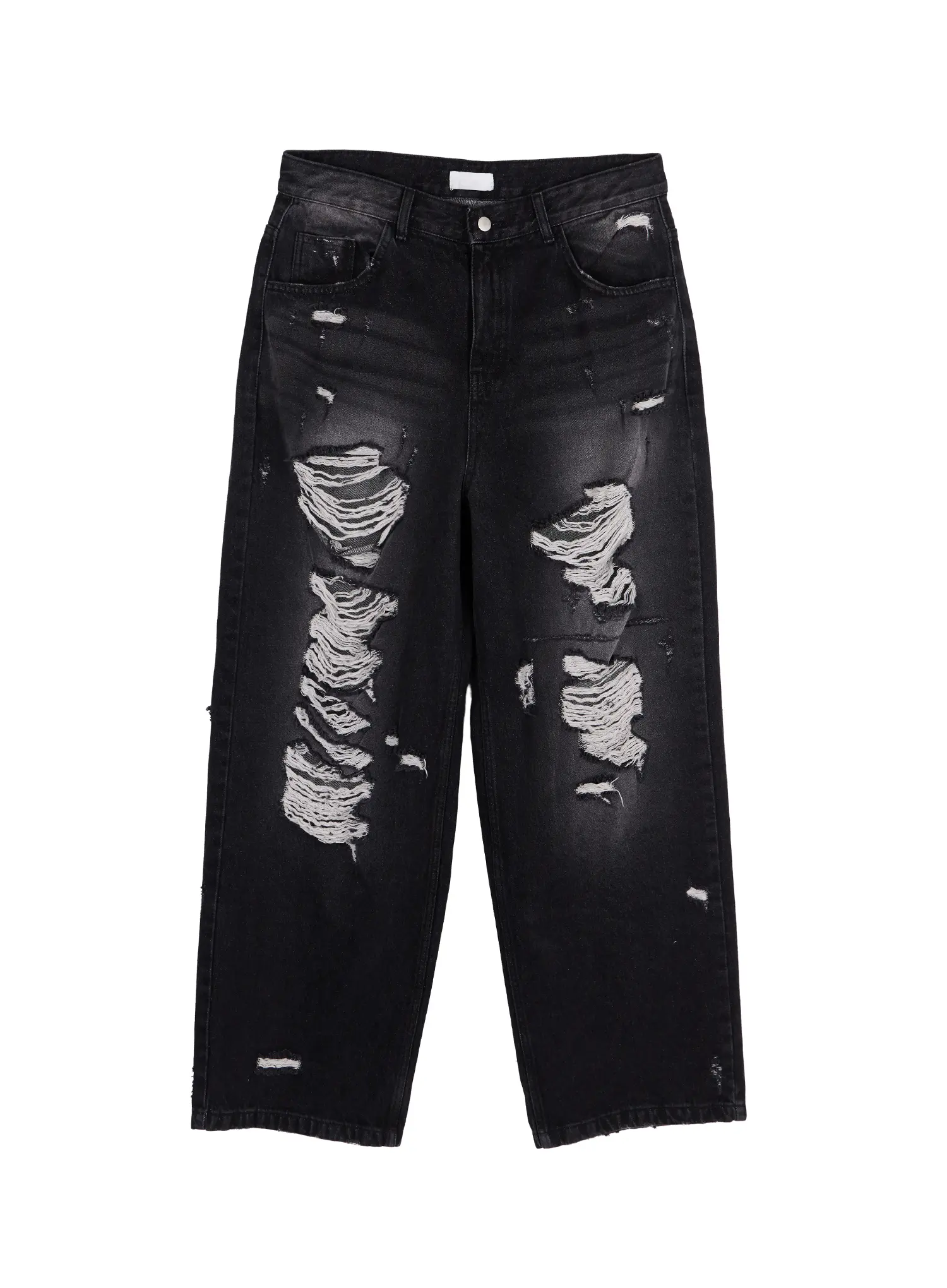 Men's Vintage Distressed Baggy Jeans (Black) IU510 - Image 15