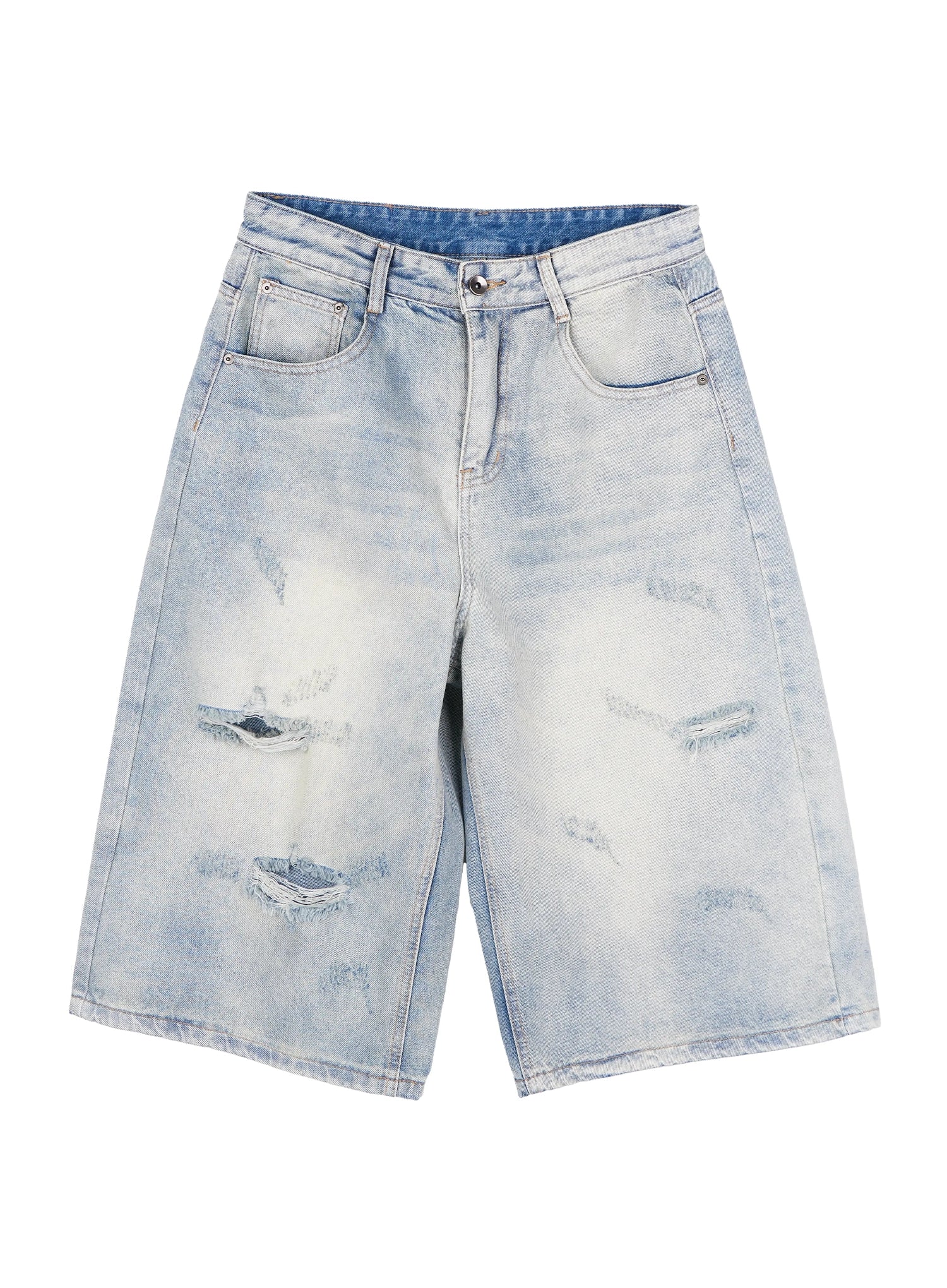 Men's Vintage Wash Bermuda Jeans Shorts IY519 - Image 11