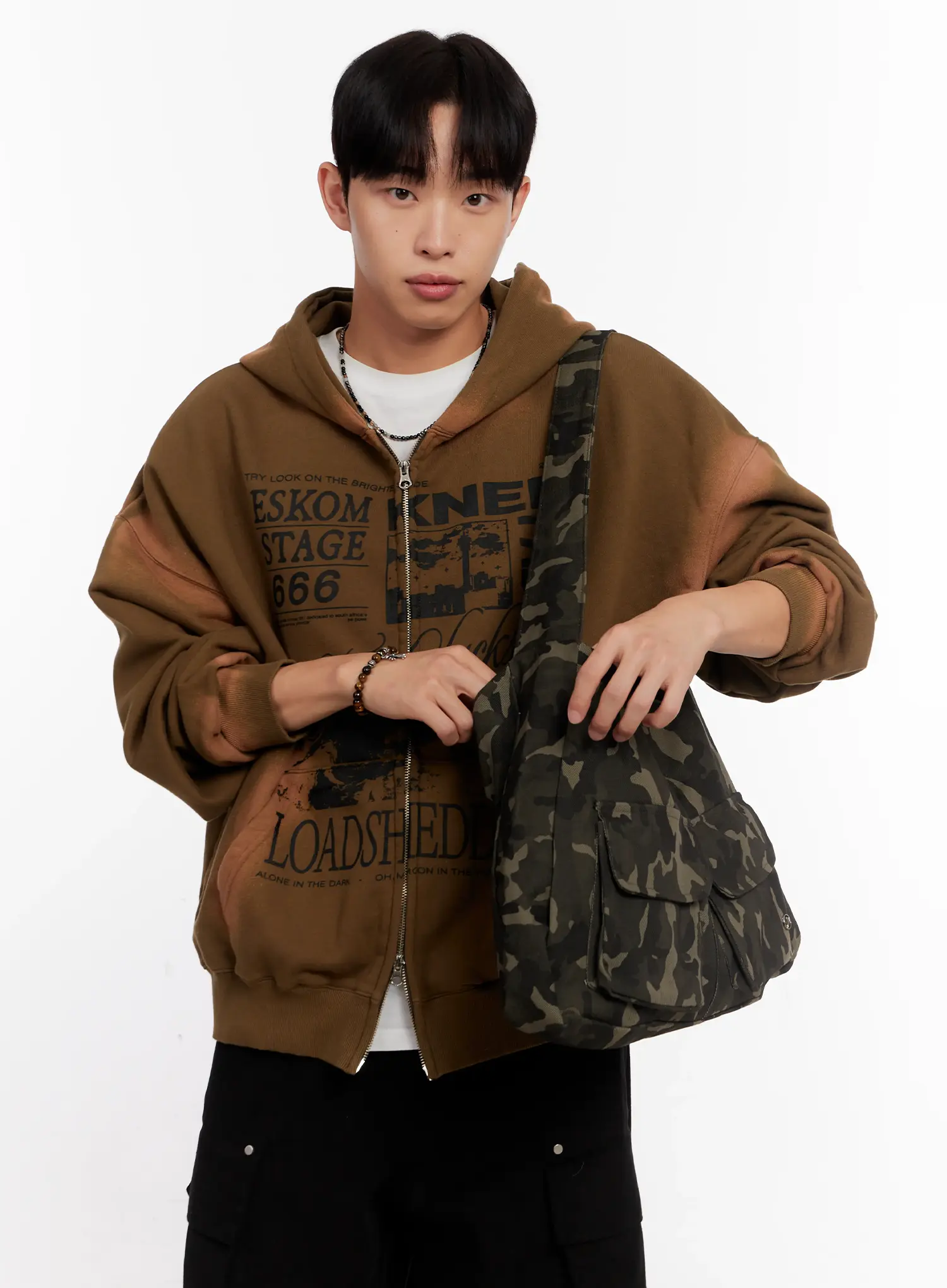 Men's Vintage Wash Graphic Zip-Up Hoodie IO523 - Image 11