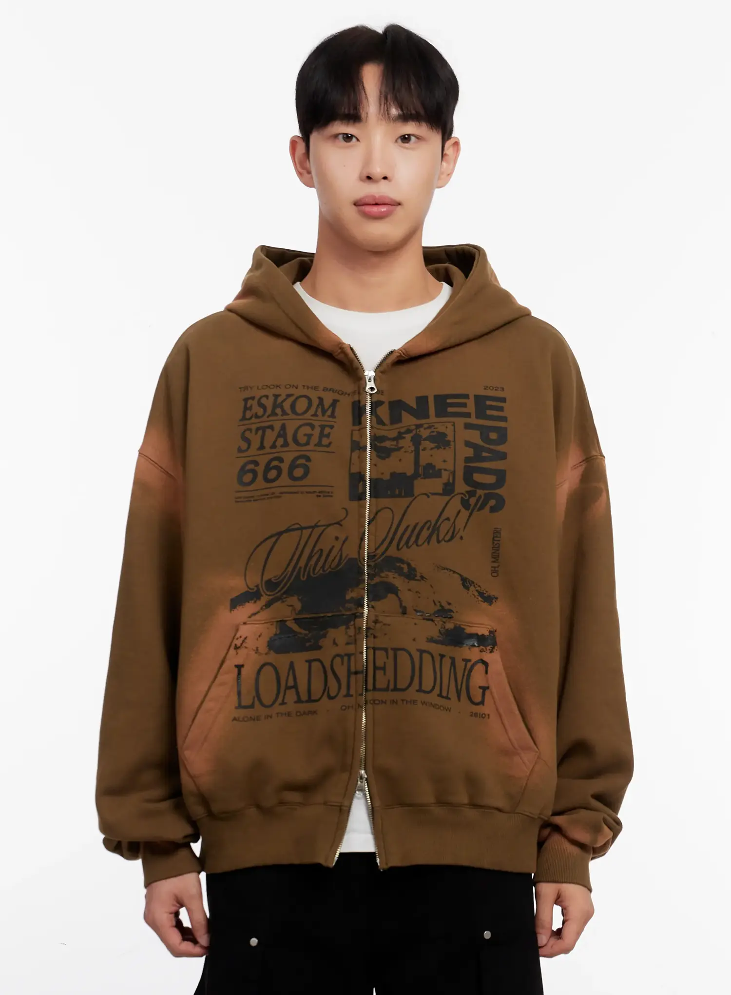 Men's Vintage Wash Graphic Zip-Up Hoodie IO523 - Image 12