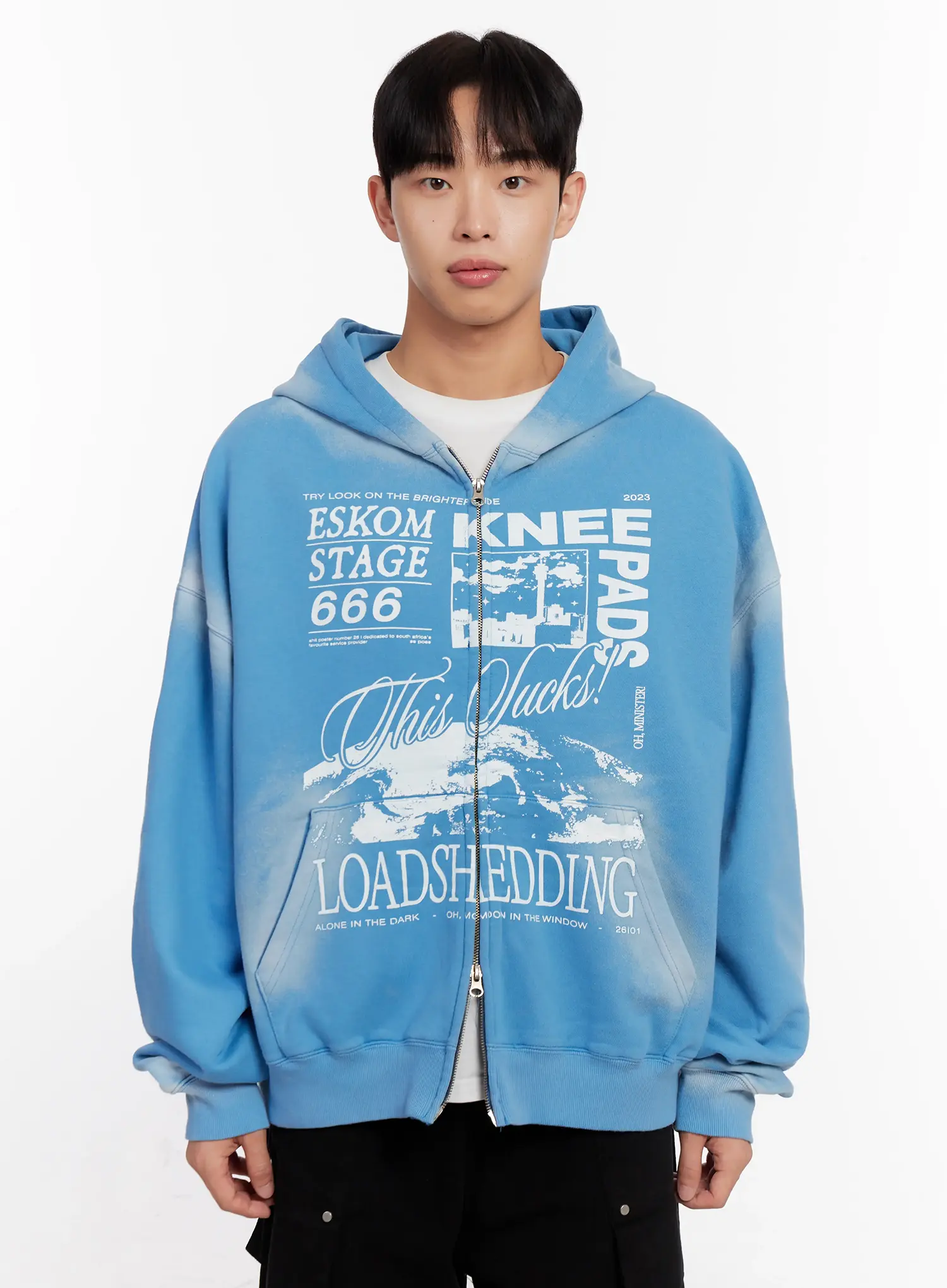 Men's Vintage Wash Graphic Zip-Up Hoodie IO523 - Image 13