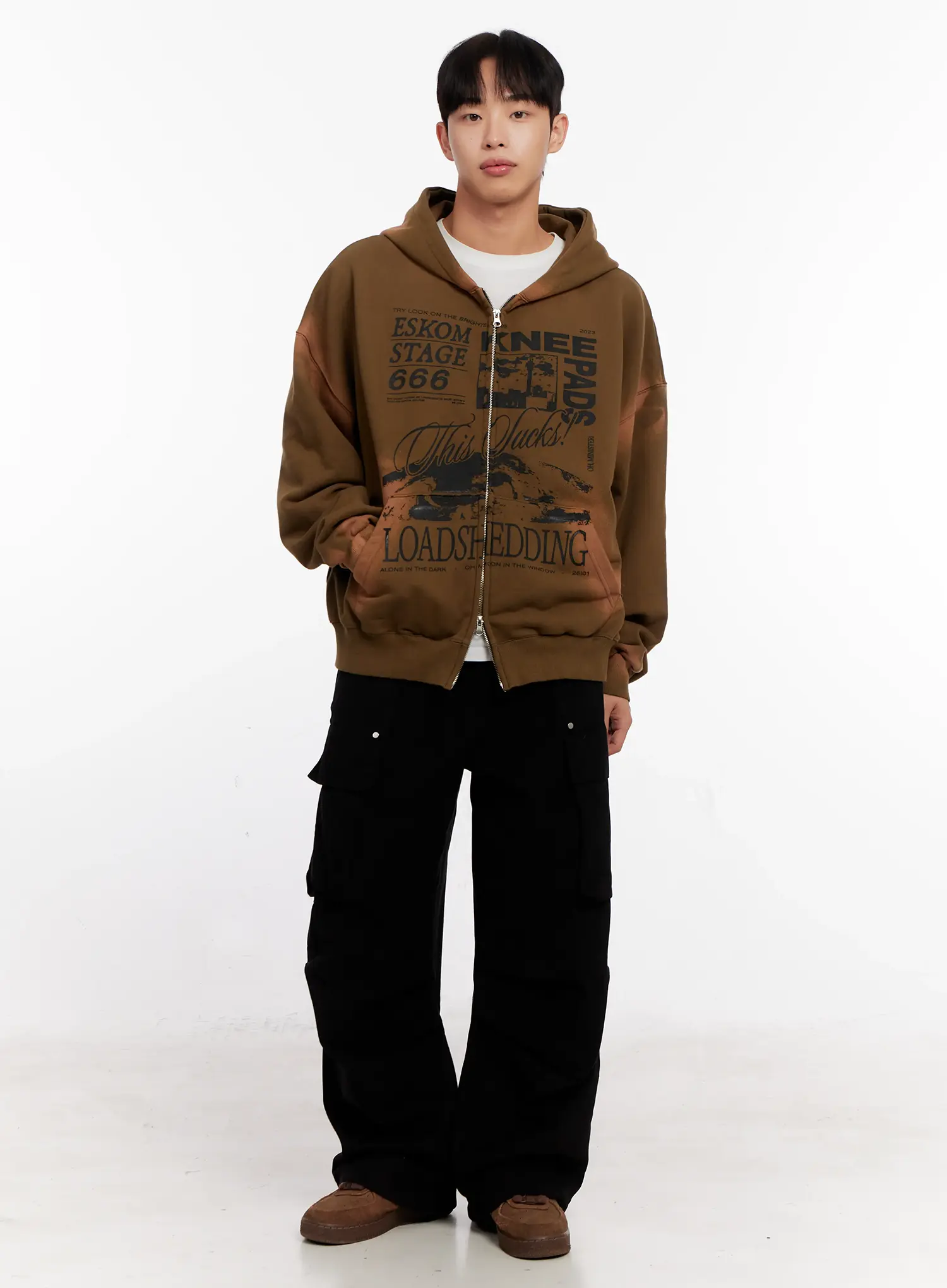 Men's Vintage Wash Graphic Zip-Up Hoodie IO523 - Image 8