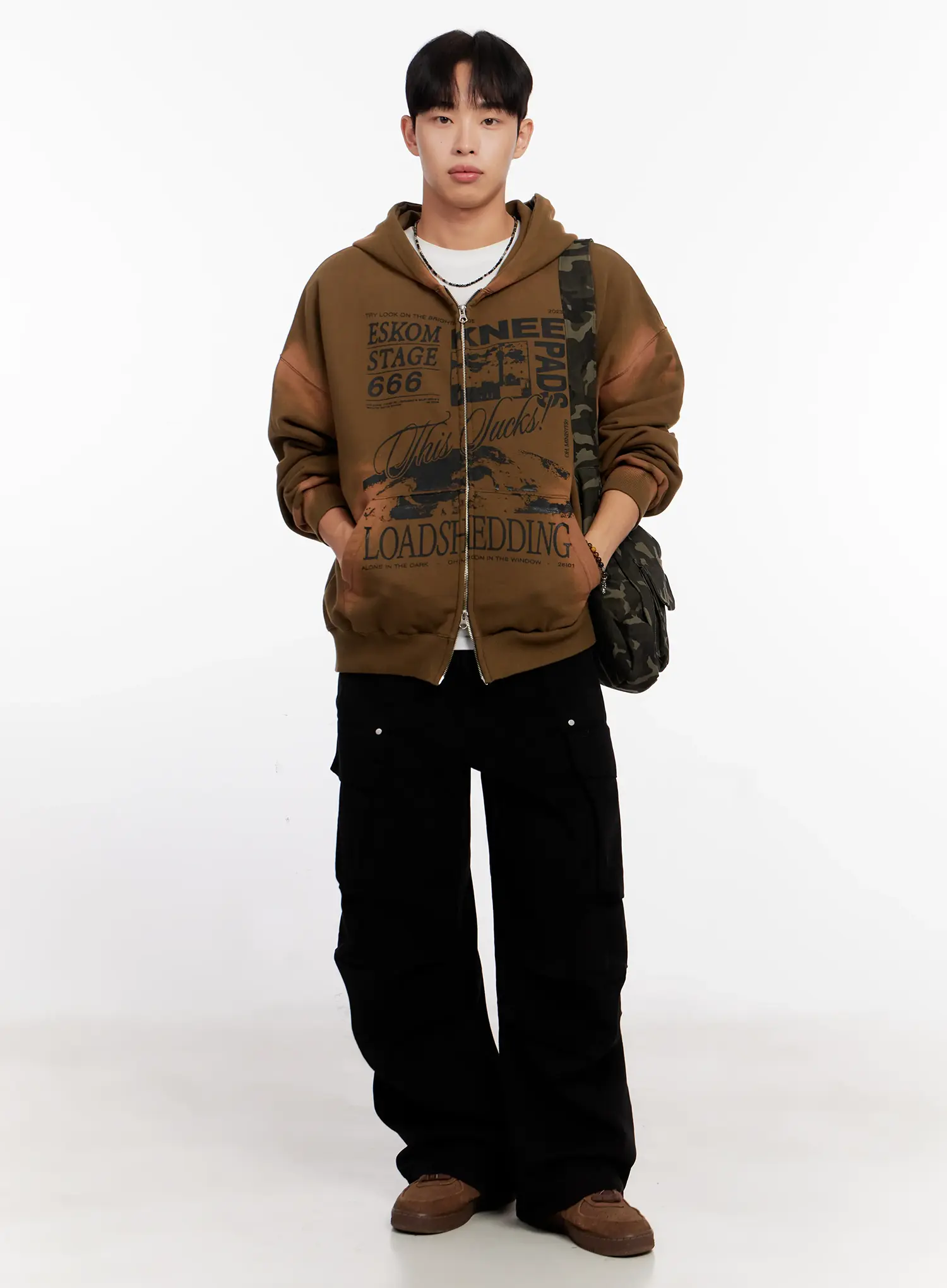Men's Vintage Wash Graphic Zip-Up Hoodie IO523 - Image 9