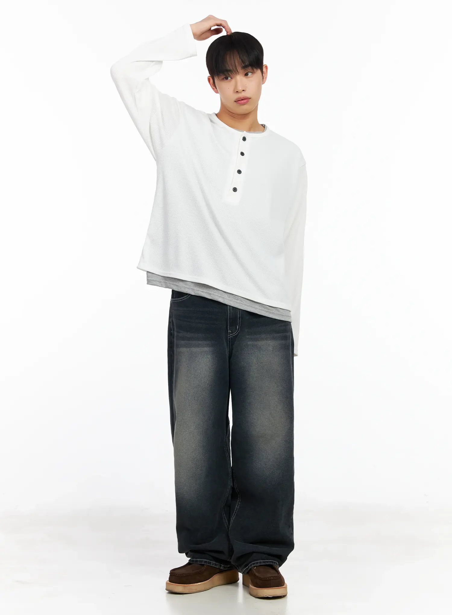 Men's Vintage Washed Baggy Jeans IM511 - Image 13