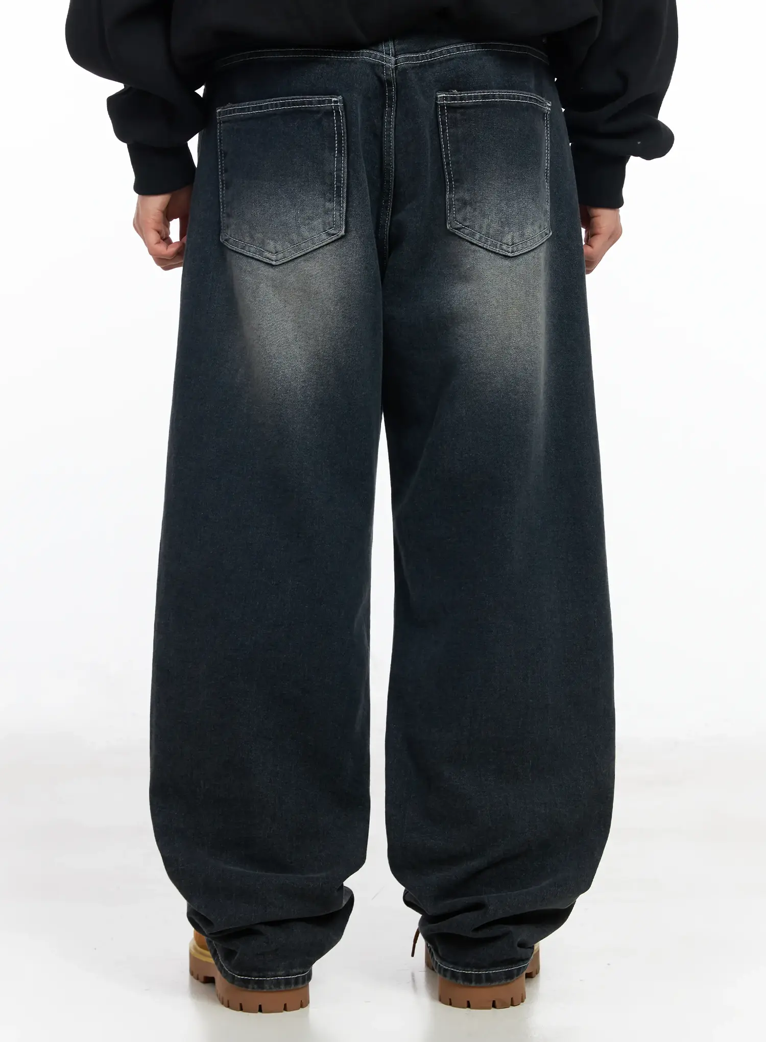 Men's Vintage Washed Baggy Jeans IM511 - Image 17