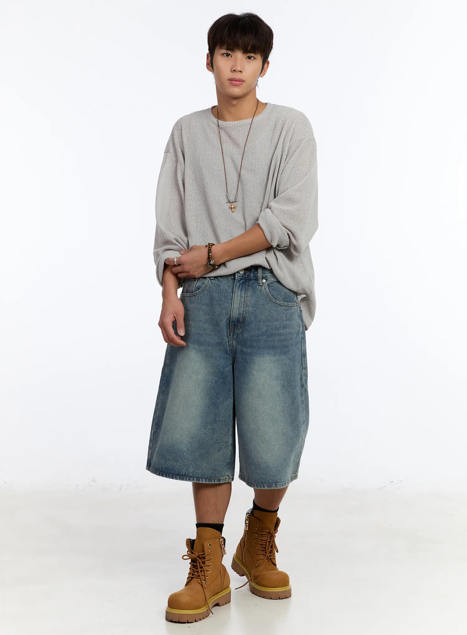 Men's Waffle Knit Long Sleeve Top IM530 - Image 8