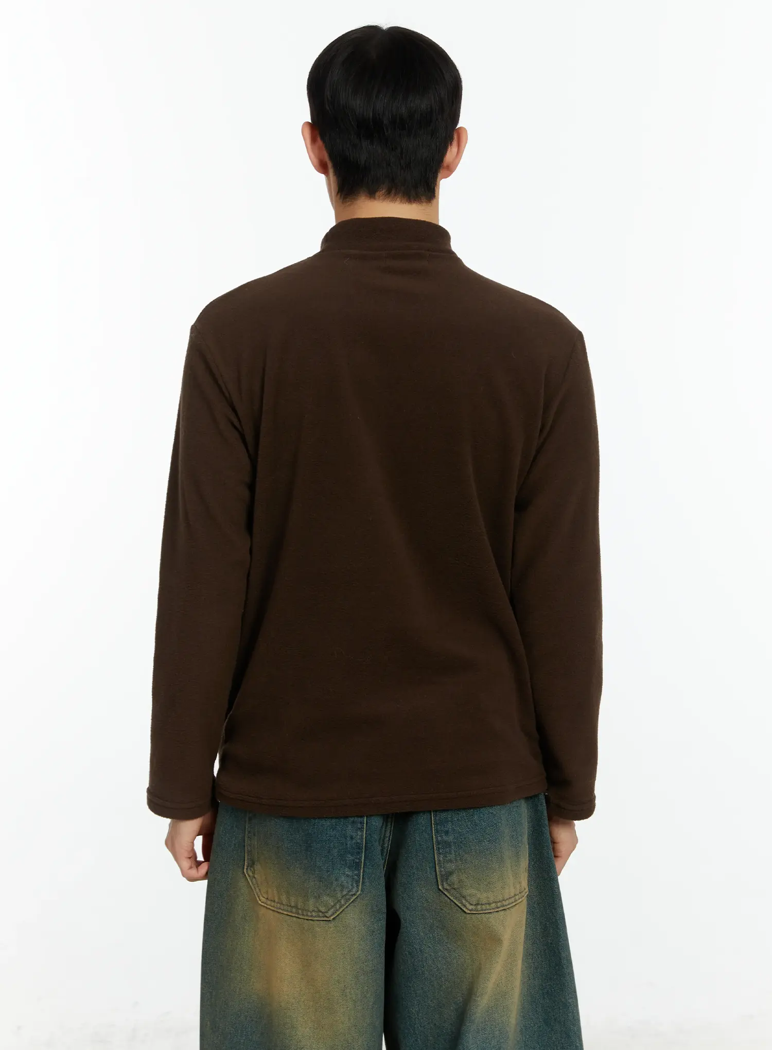 Men's Warm Fleece Mock Neck Pullover IF510 - Image 5