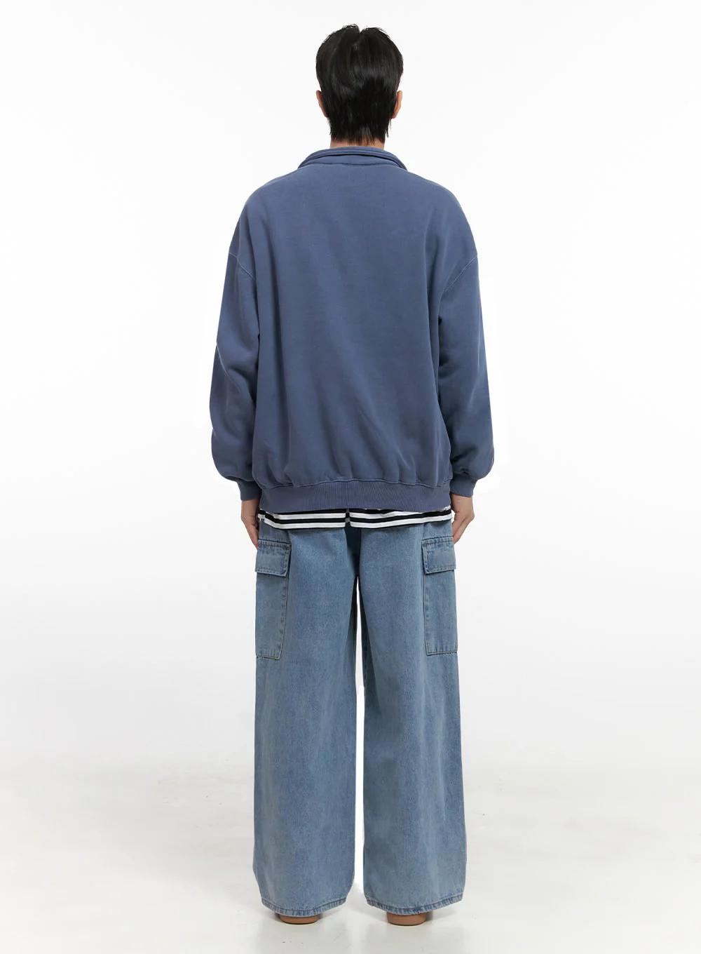 Men's Washed Cotton Half-Zip Crewneck ID406 - Image 8