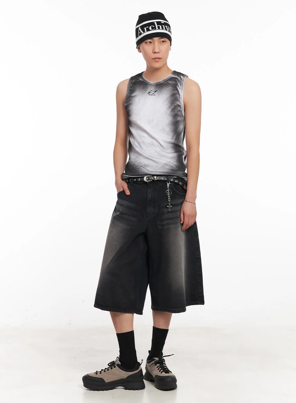 Men's Washed Relaxed-Fit Jorts IY505