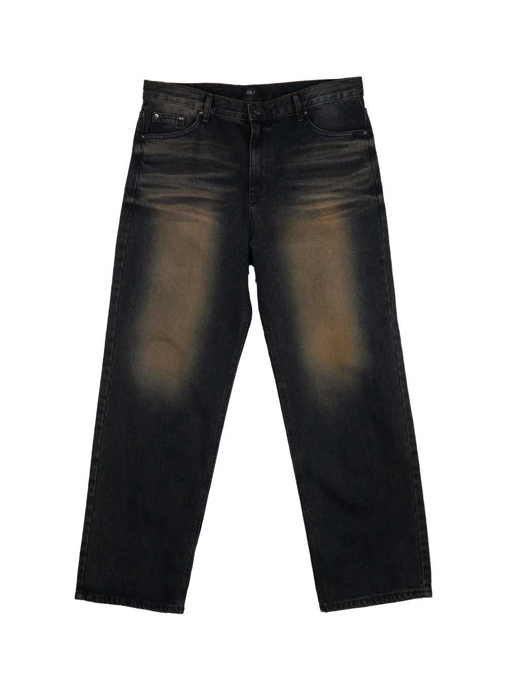 Men's Washed Vintage Wide-Fit Denim Jeans ID427 - Image 9