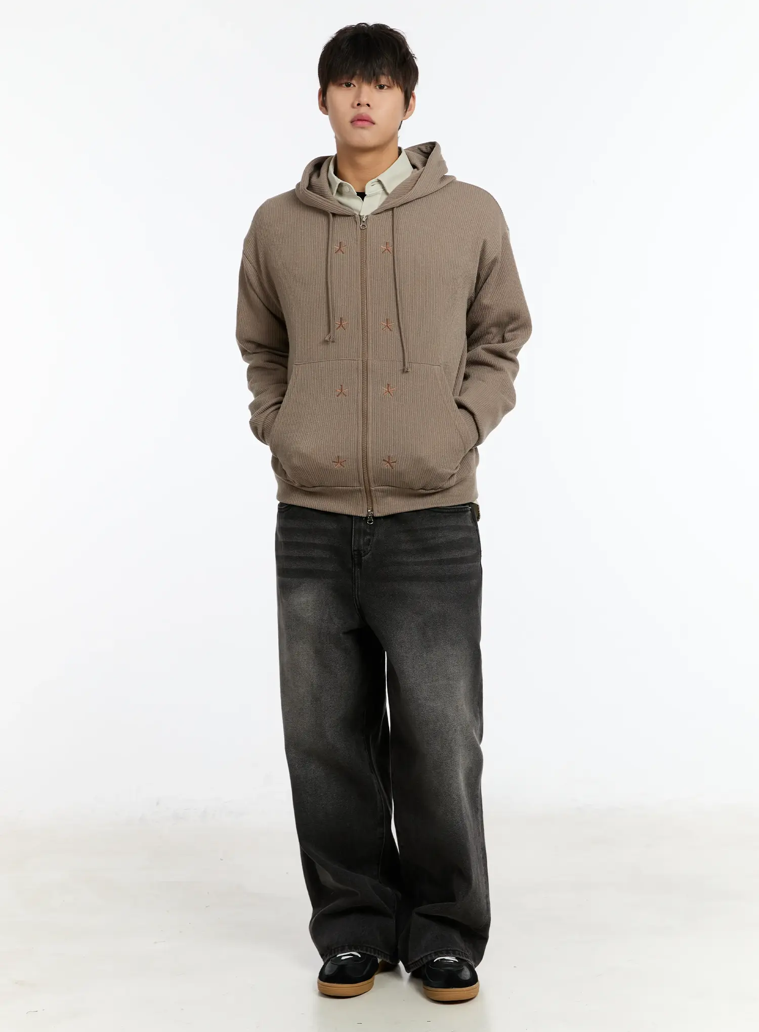 Men's Washed Wde-Leg Jeans IM502 - Image 11