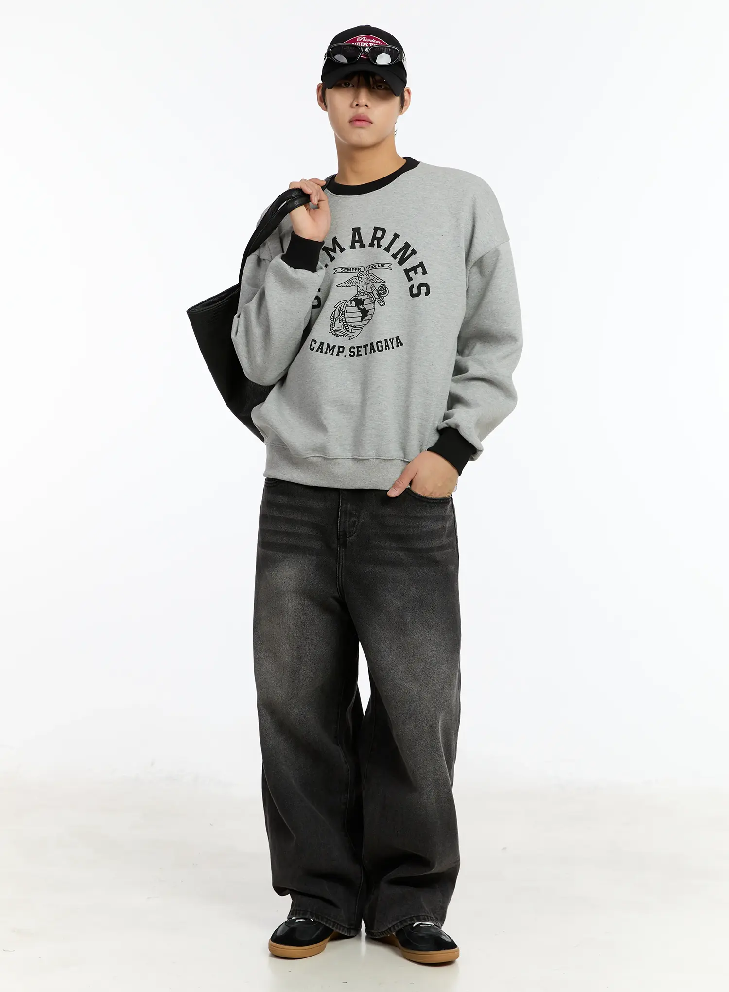 Men's Washed Wde-Leg Jeans IM502 - Image 7