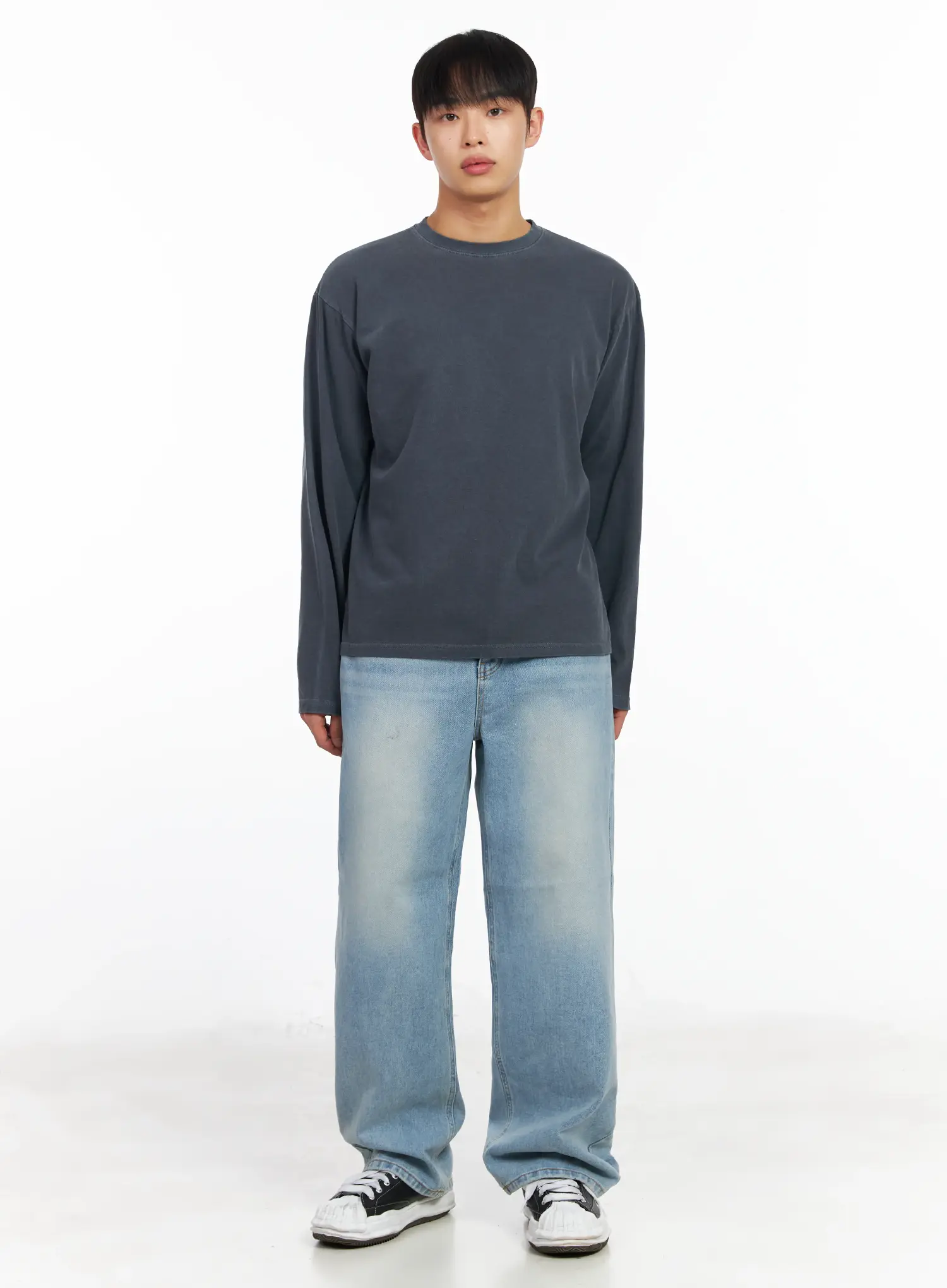Men's Washed Wide-Fit Jeans IM511 - Image 3