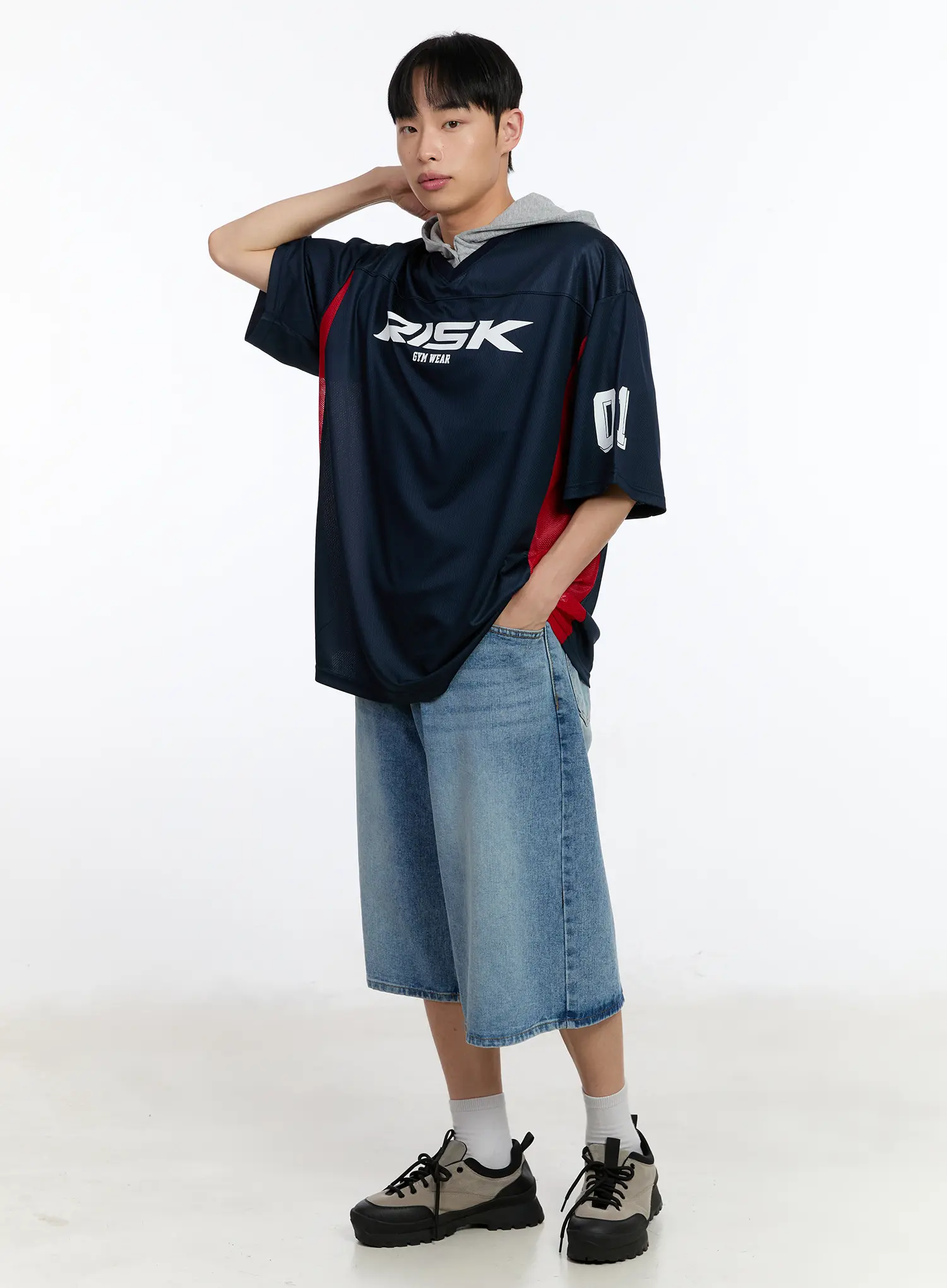 Men's Washed Wide-FIt Jorts IA507 - Image 9