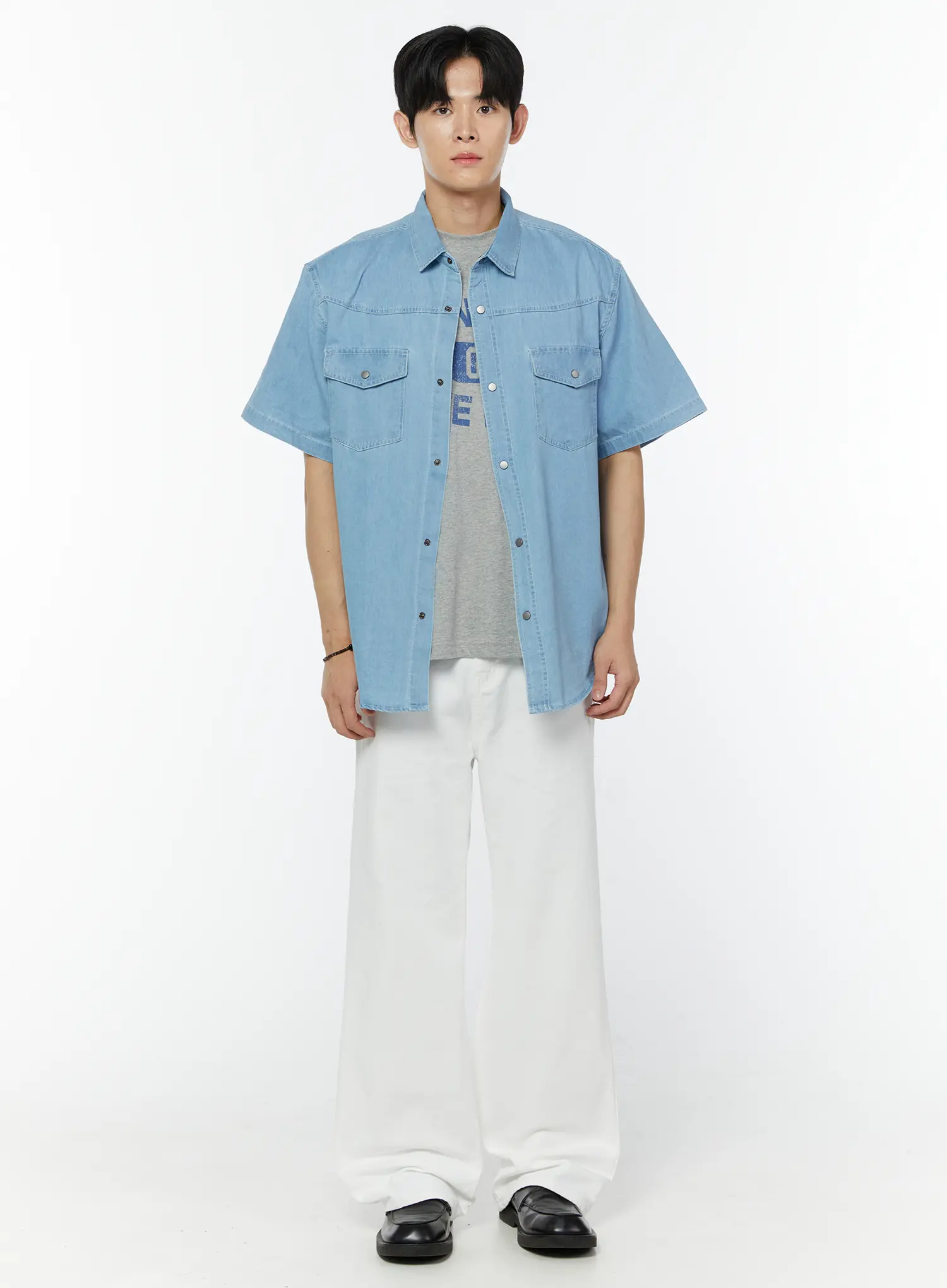 Men's Western Denim Short Sleeve Shirt IU504 - Image 4
