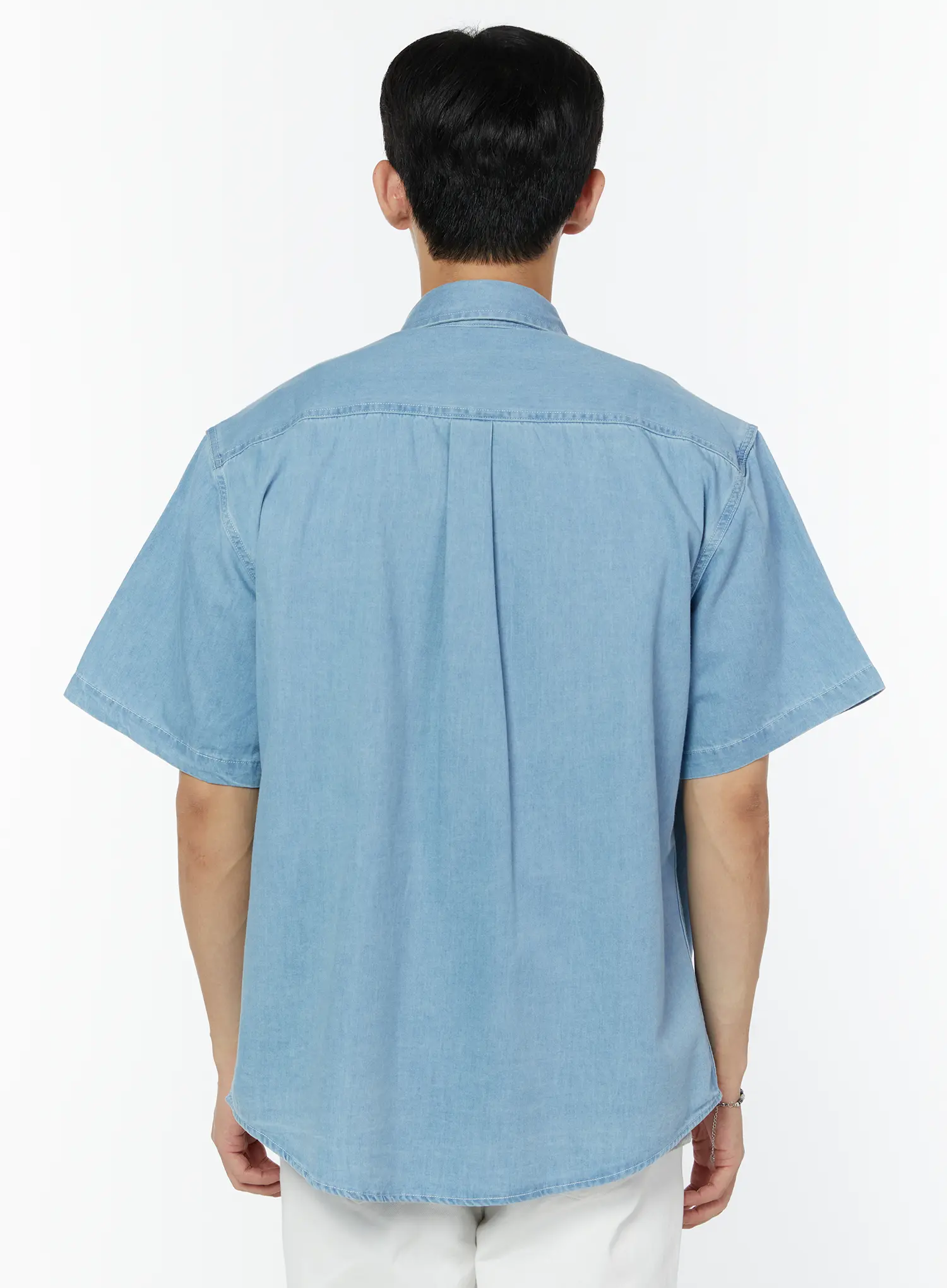 Men's Western Denim Short Sleeve Shirt IU504 - Image 6