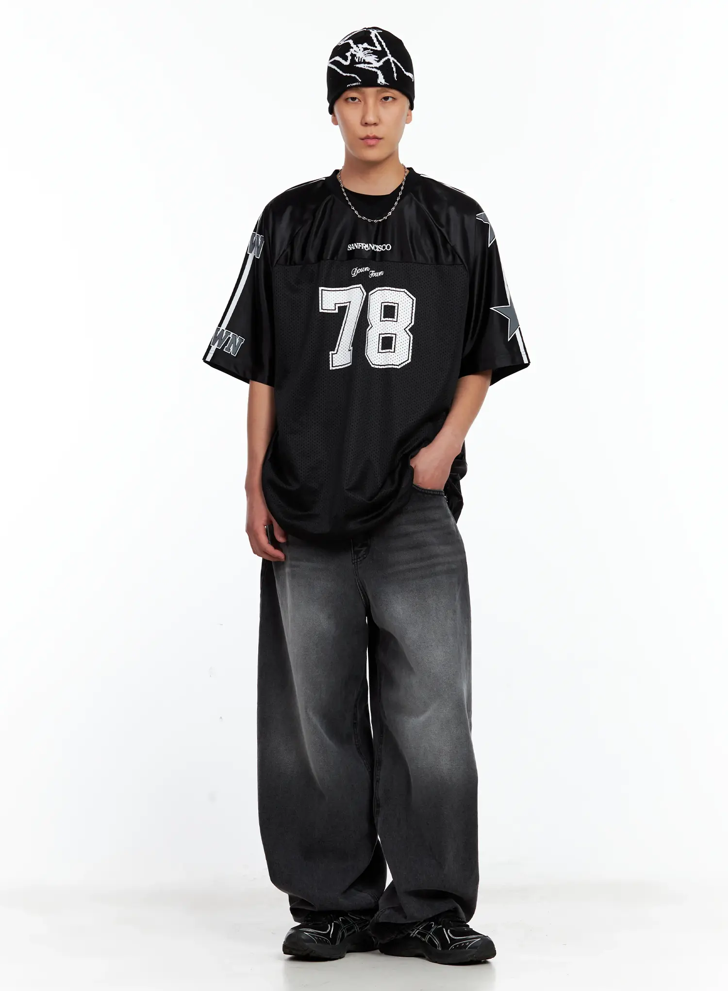 Men's Wide Balloon-Fit Denim Jeans IL514