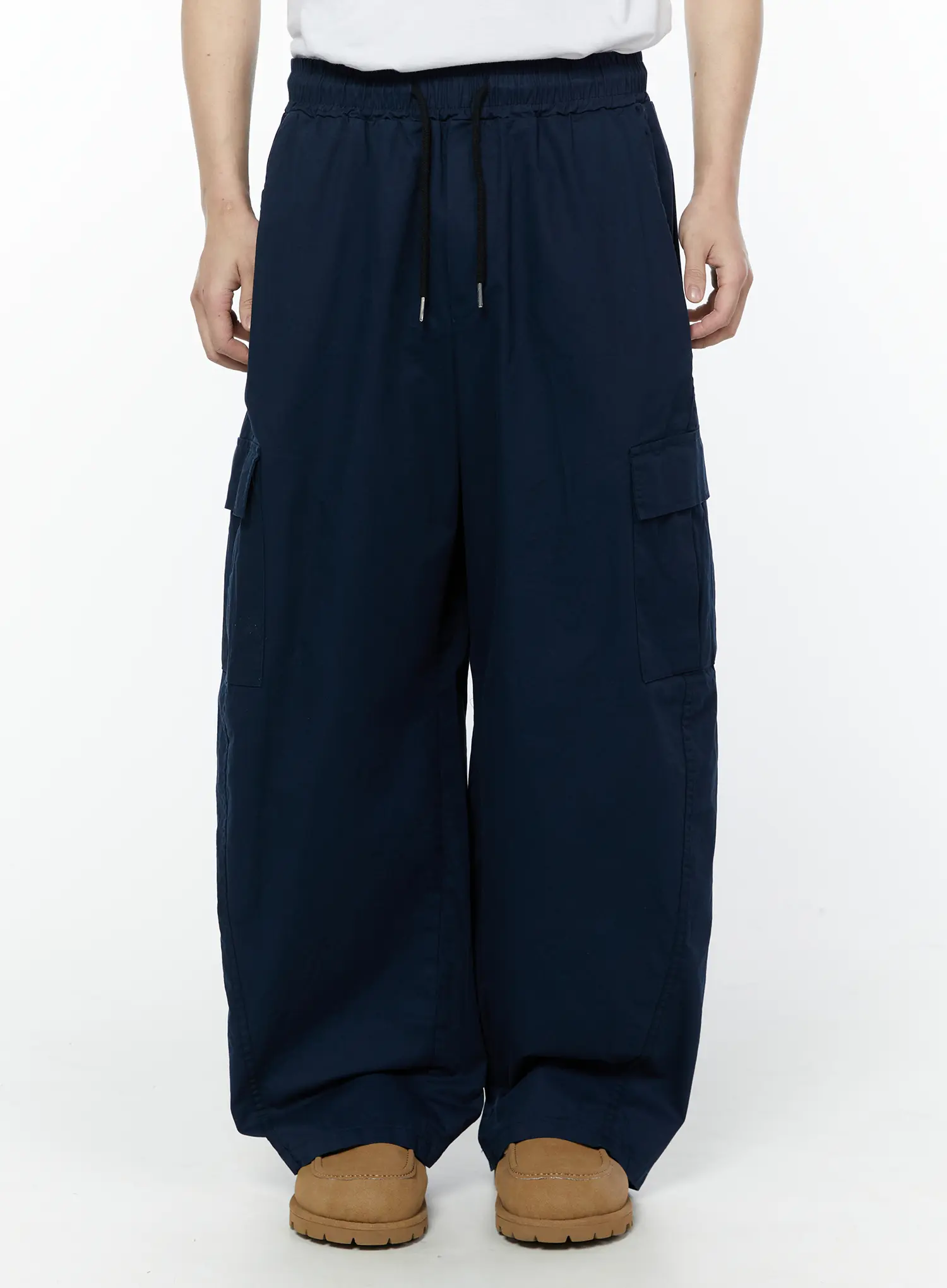 Men's Wide Cargo Pants (Dark Blue) IY506