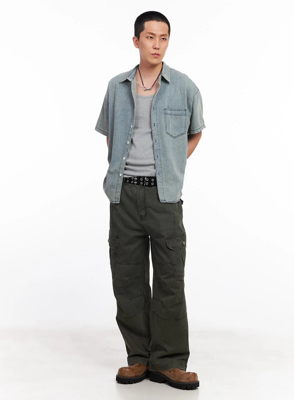 Men's Wide-Fit Cargo Pants IU512 - Image 16