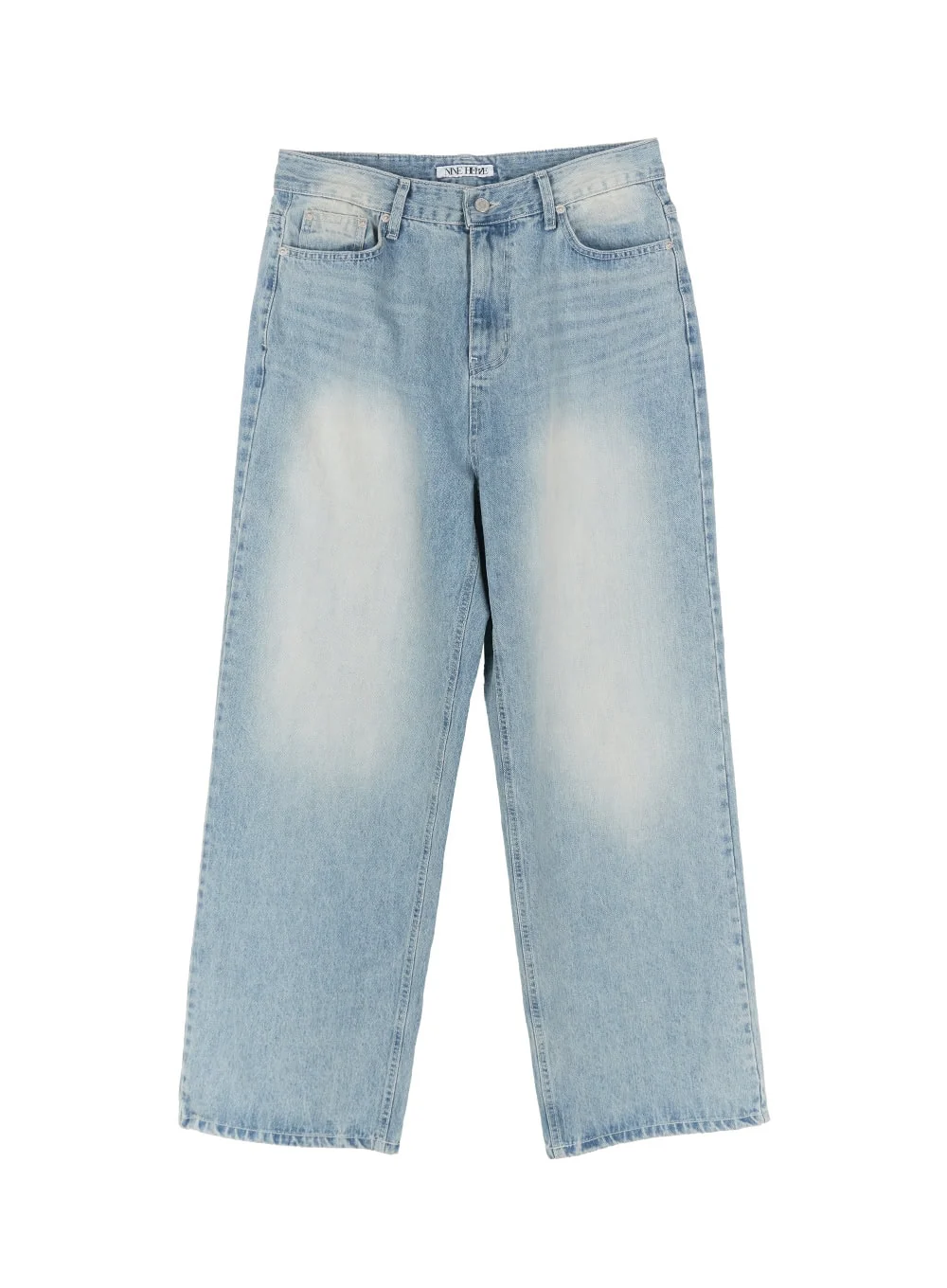 Men's Wide-Fit Washed Denim Jeans IA510 - Image 12