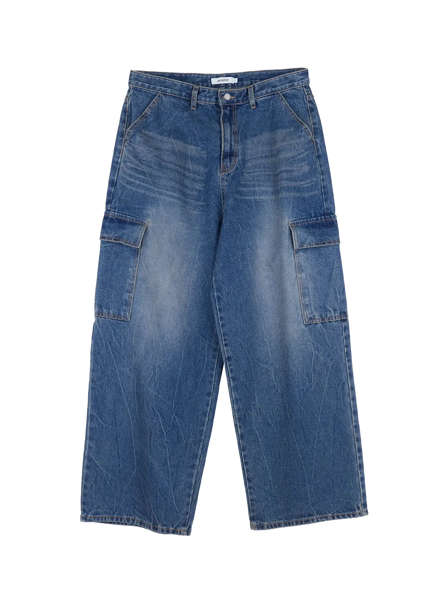 Men's Wide-Leg Cargo Denim Jeans IL518 - Image 15