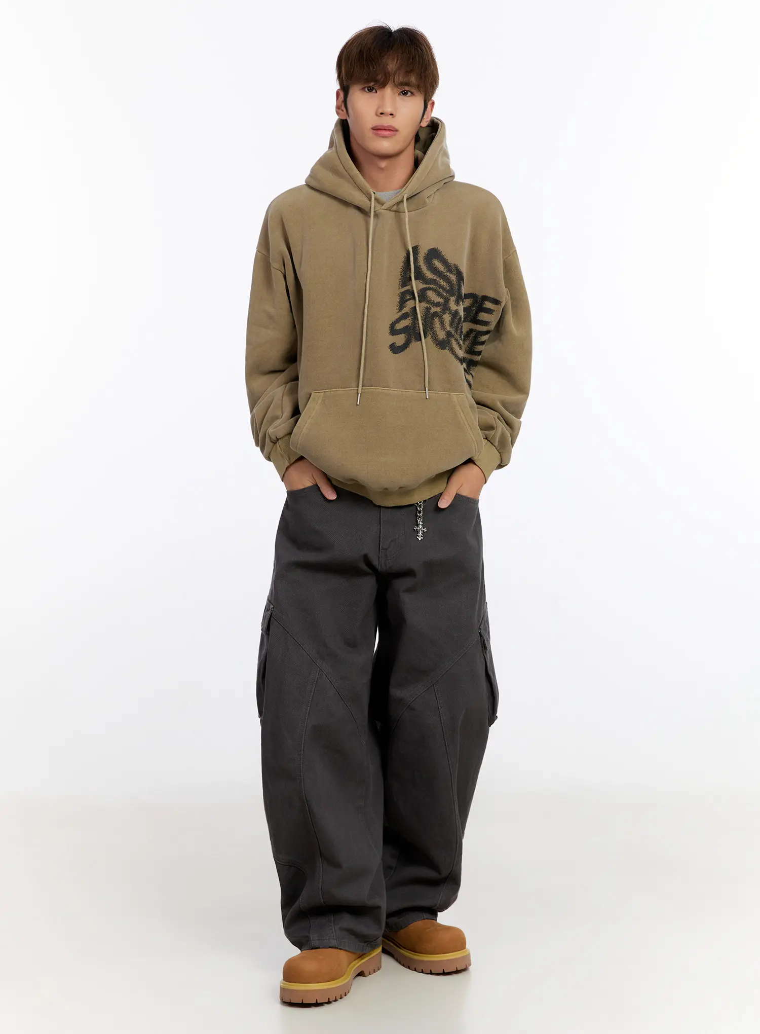 Men's Wide-Leg Cargo Pants IN528 - Image 3