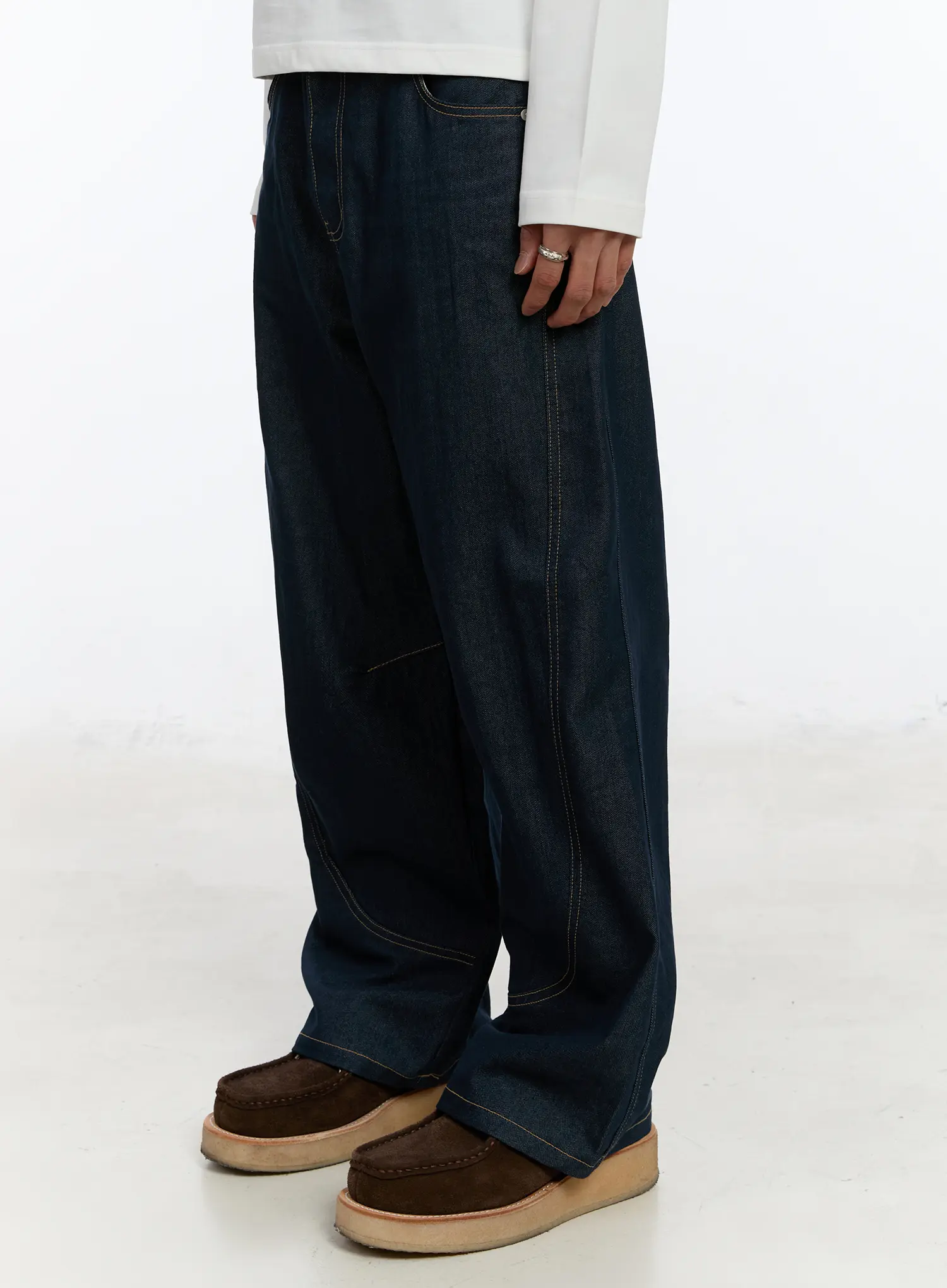 Men's Wide Leg Curved Jeans IM530 - Image 6