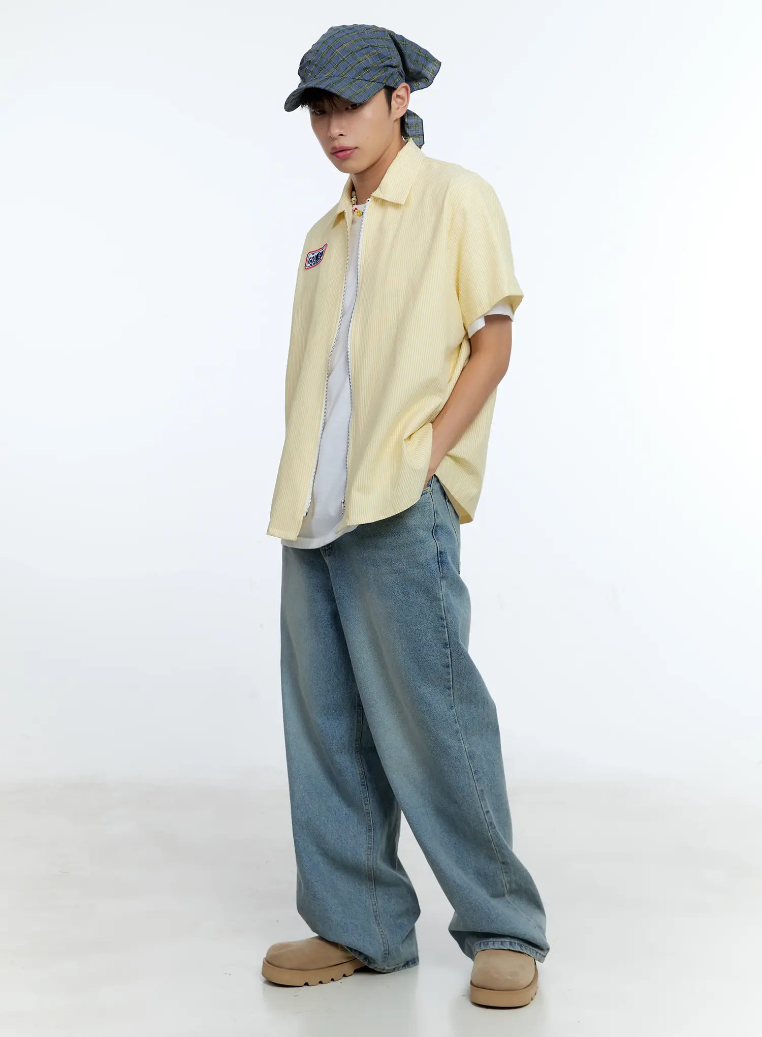 Men's Wide Leg Denim Jeans IG519 - Image 11