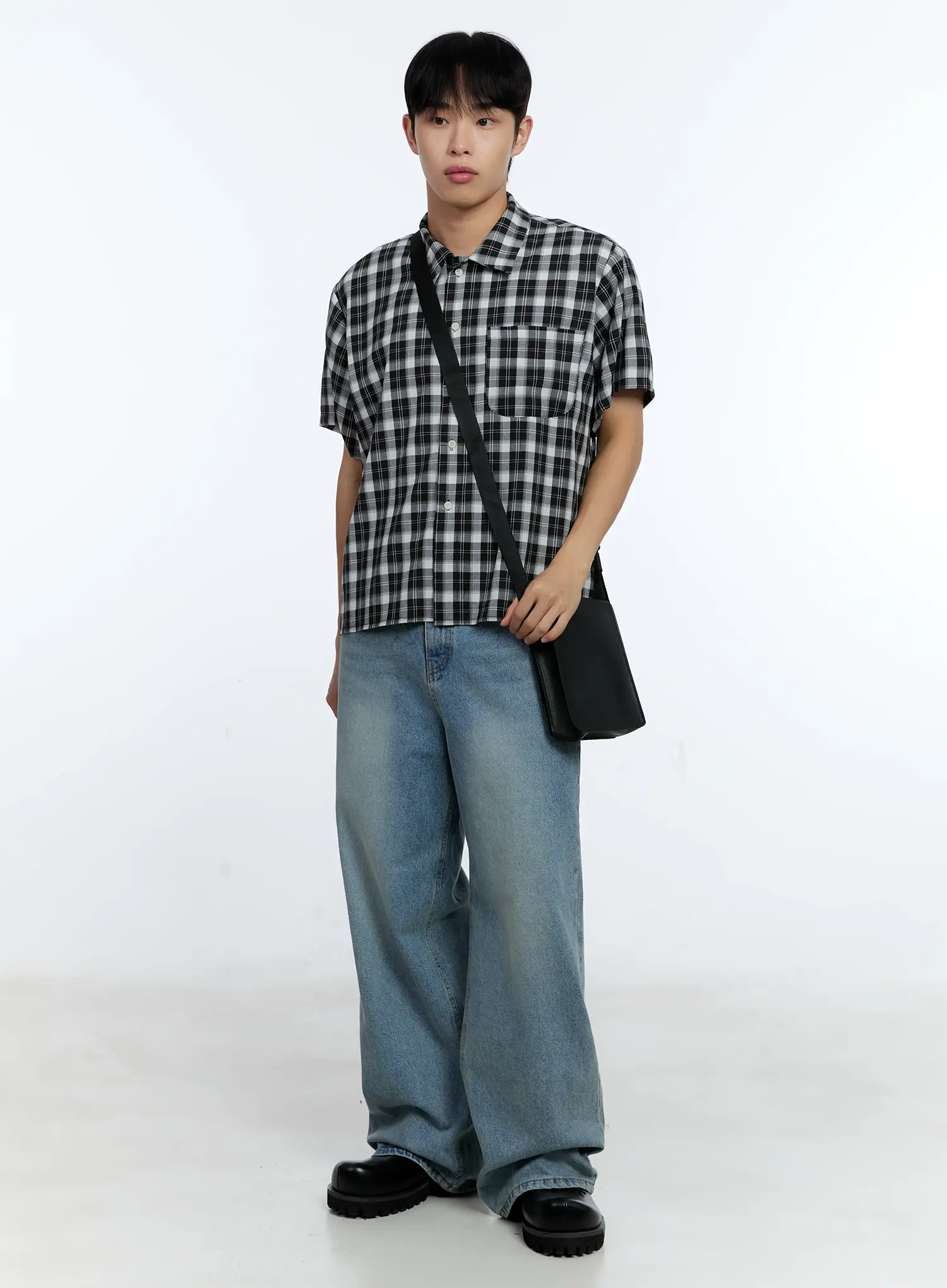 Men's Wide Leg Denim Jeans IG519 - Image 13