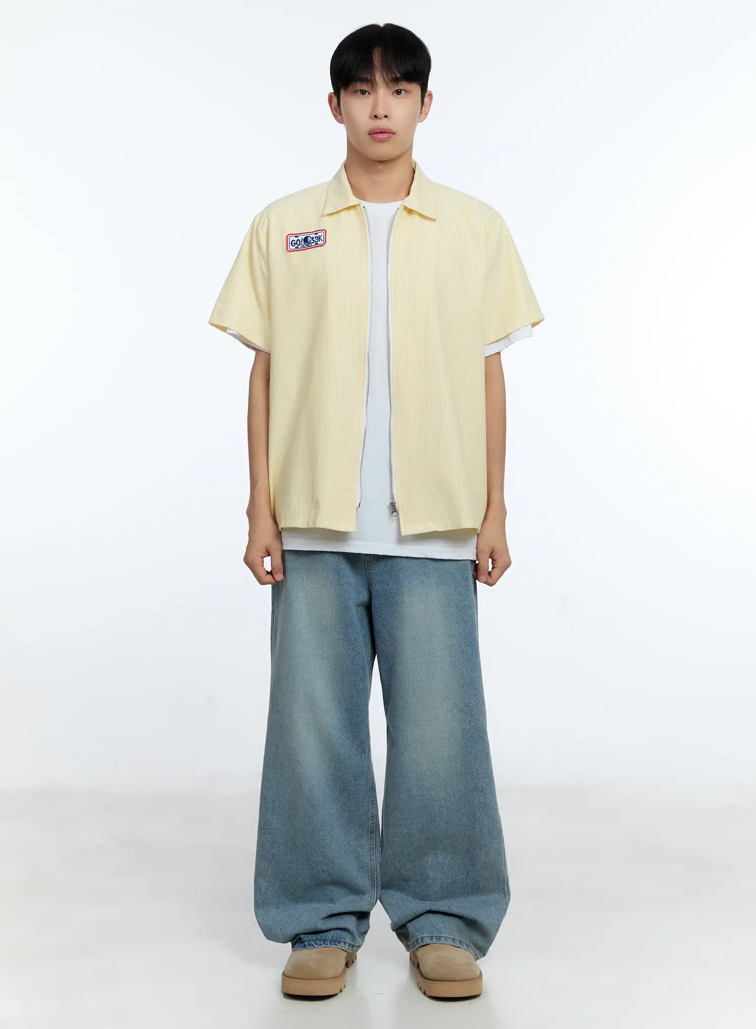 Men's Wide Leg Denim Jeans IG519 - Image 3