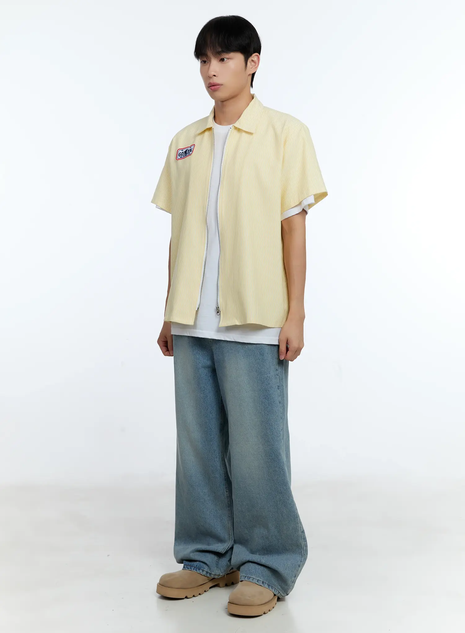 Men's Wide Leg Denim Jeans IG519 - Image 6