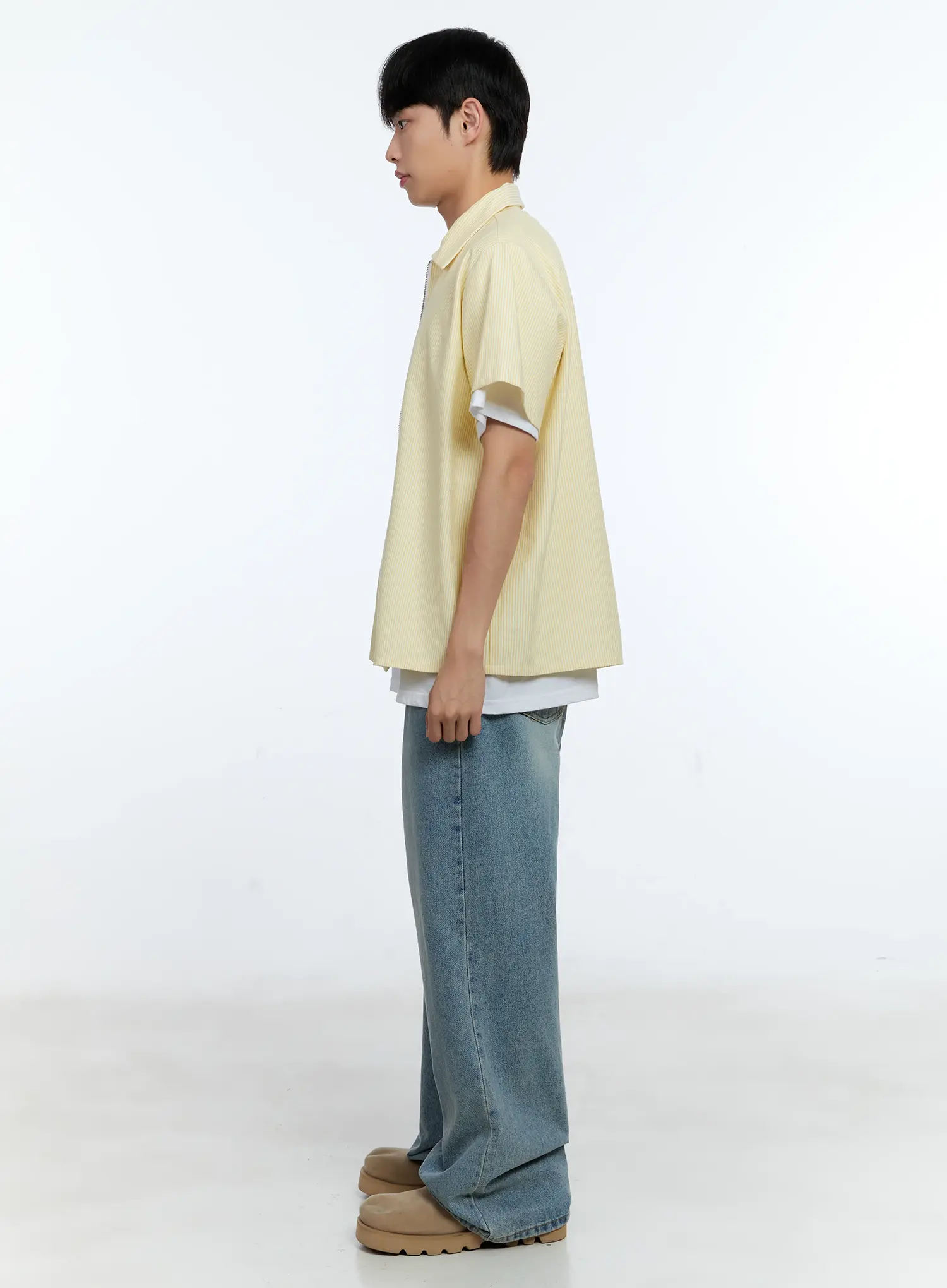 Men's Wide Leg Denim Jeans IG519 - Image 7
