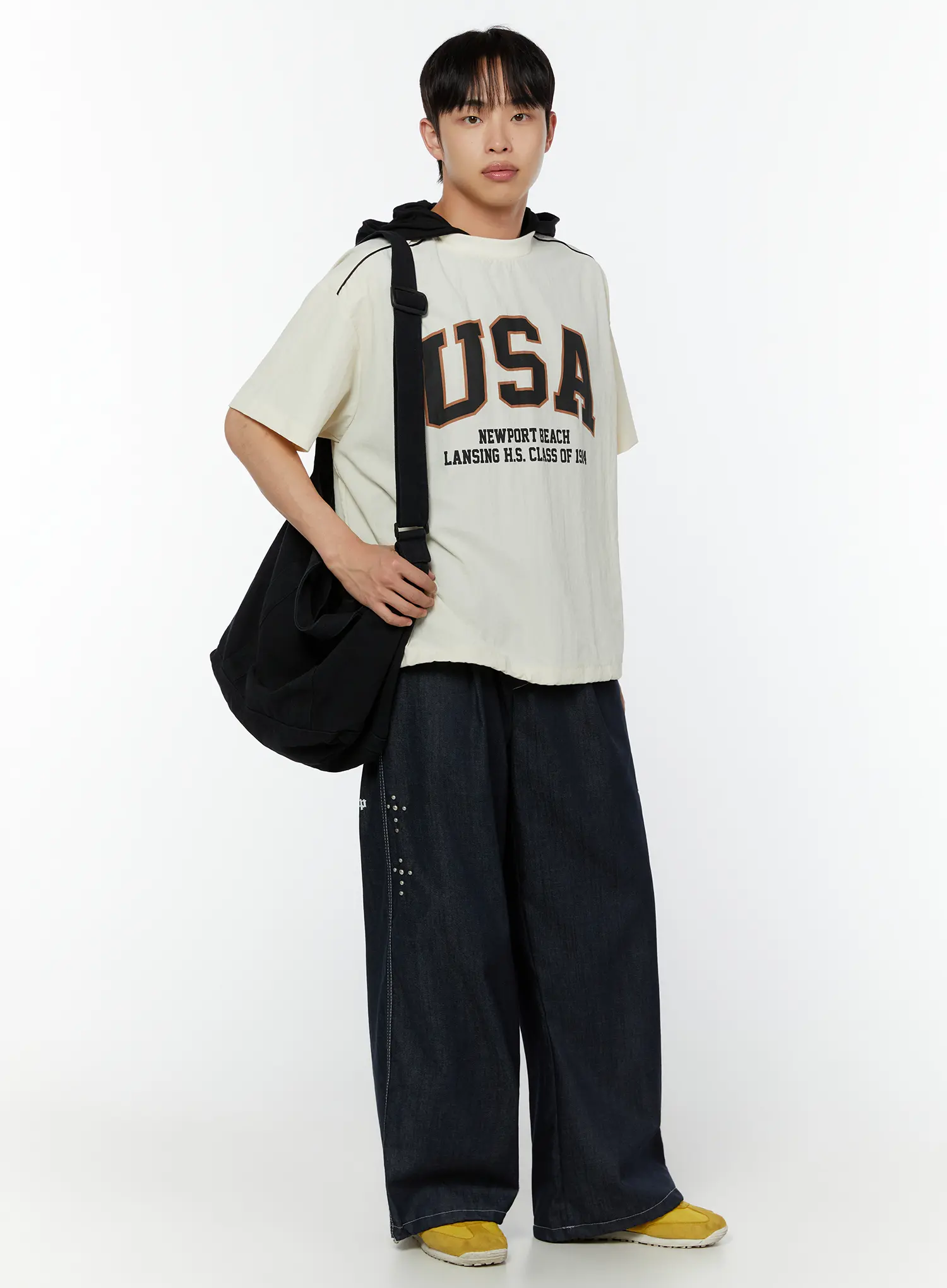 Men's Wide Leg Jeans (Dark Blue) IU516 - Image 11