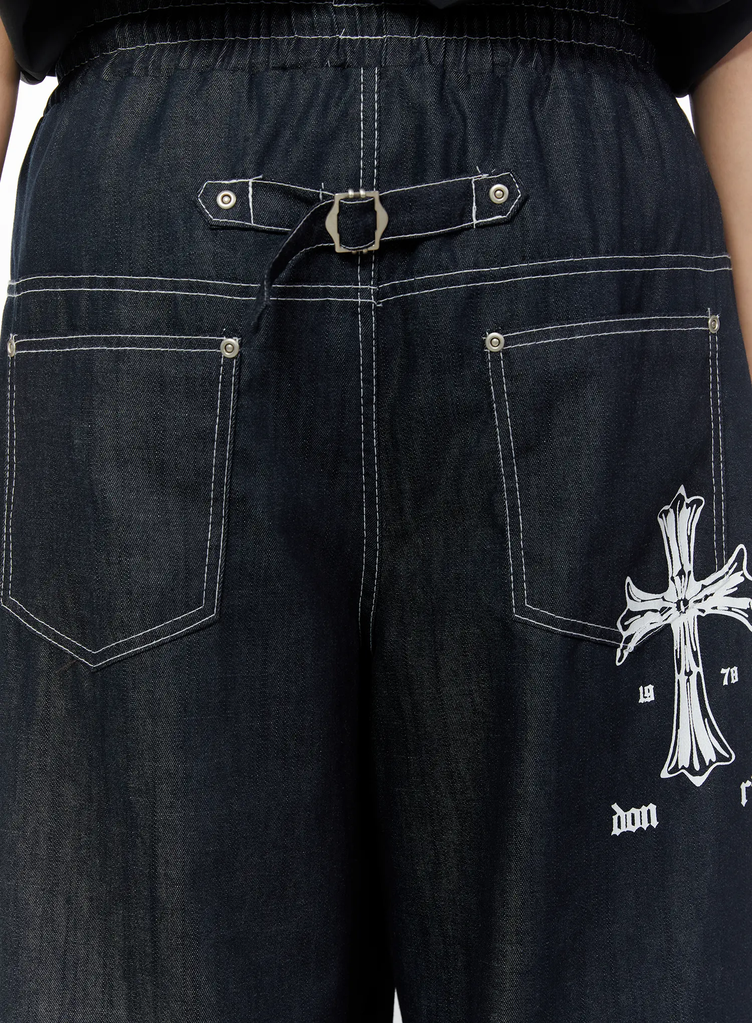 Men's Wide Leg Jeans (Dark Blue) IU516 - Image 8