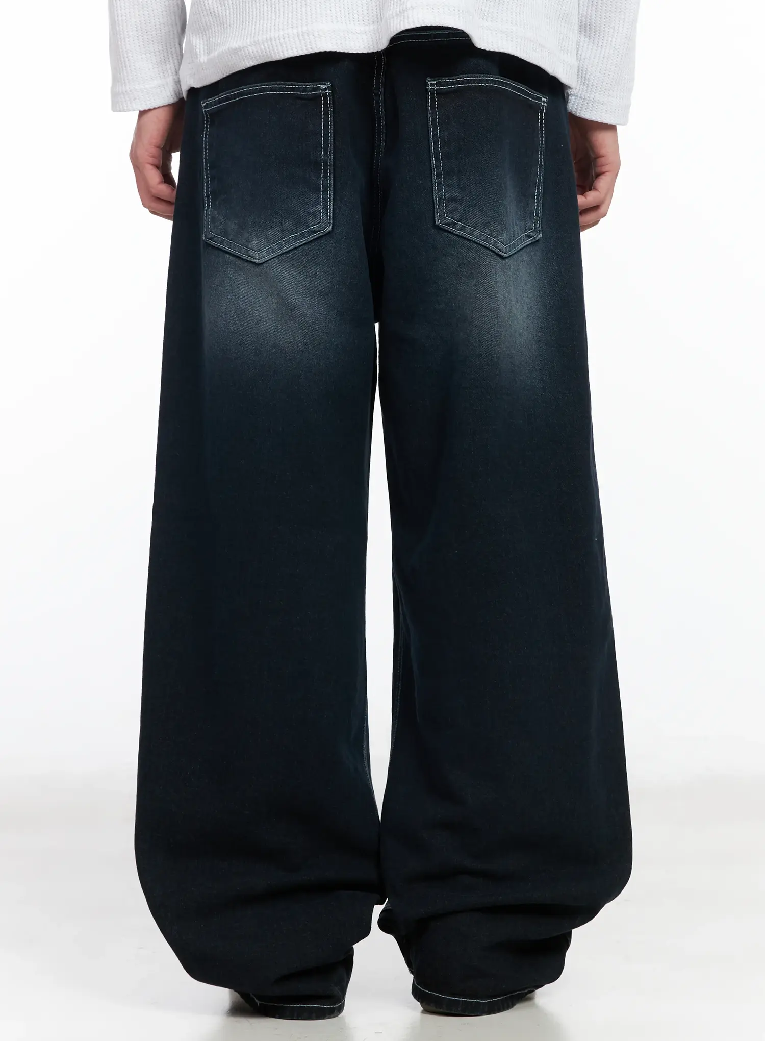 Men's Wide Leg Jeans IM523 - Image 6