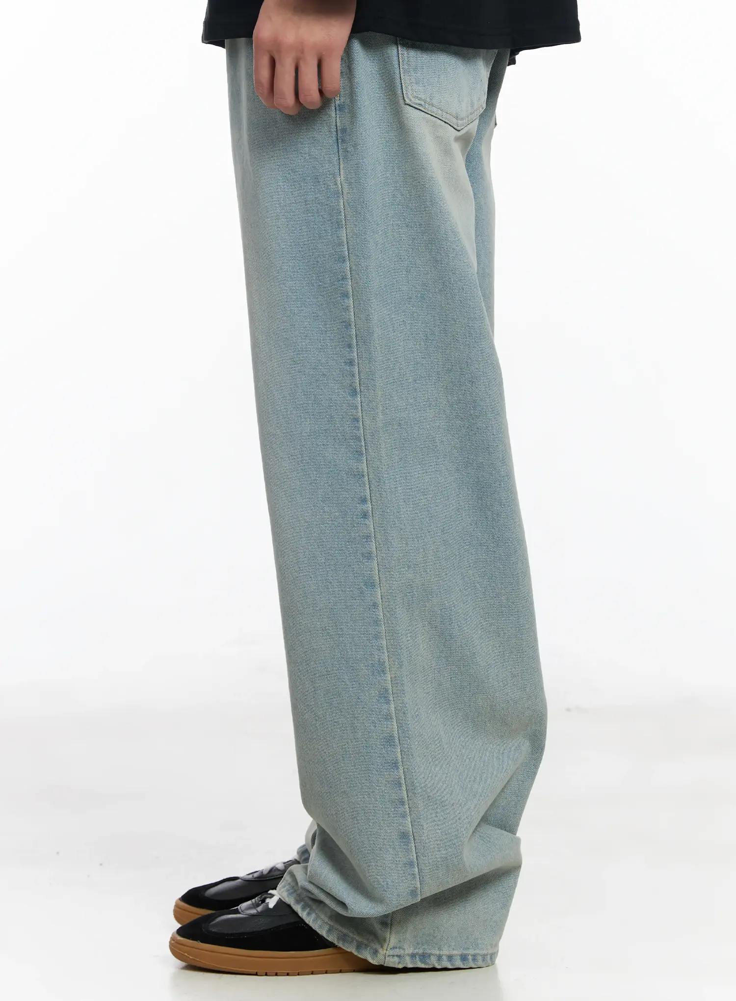 Men's Wide Leg Jeans (Light Blue) IF517 - Image 5