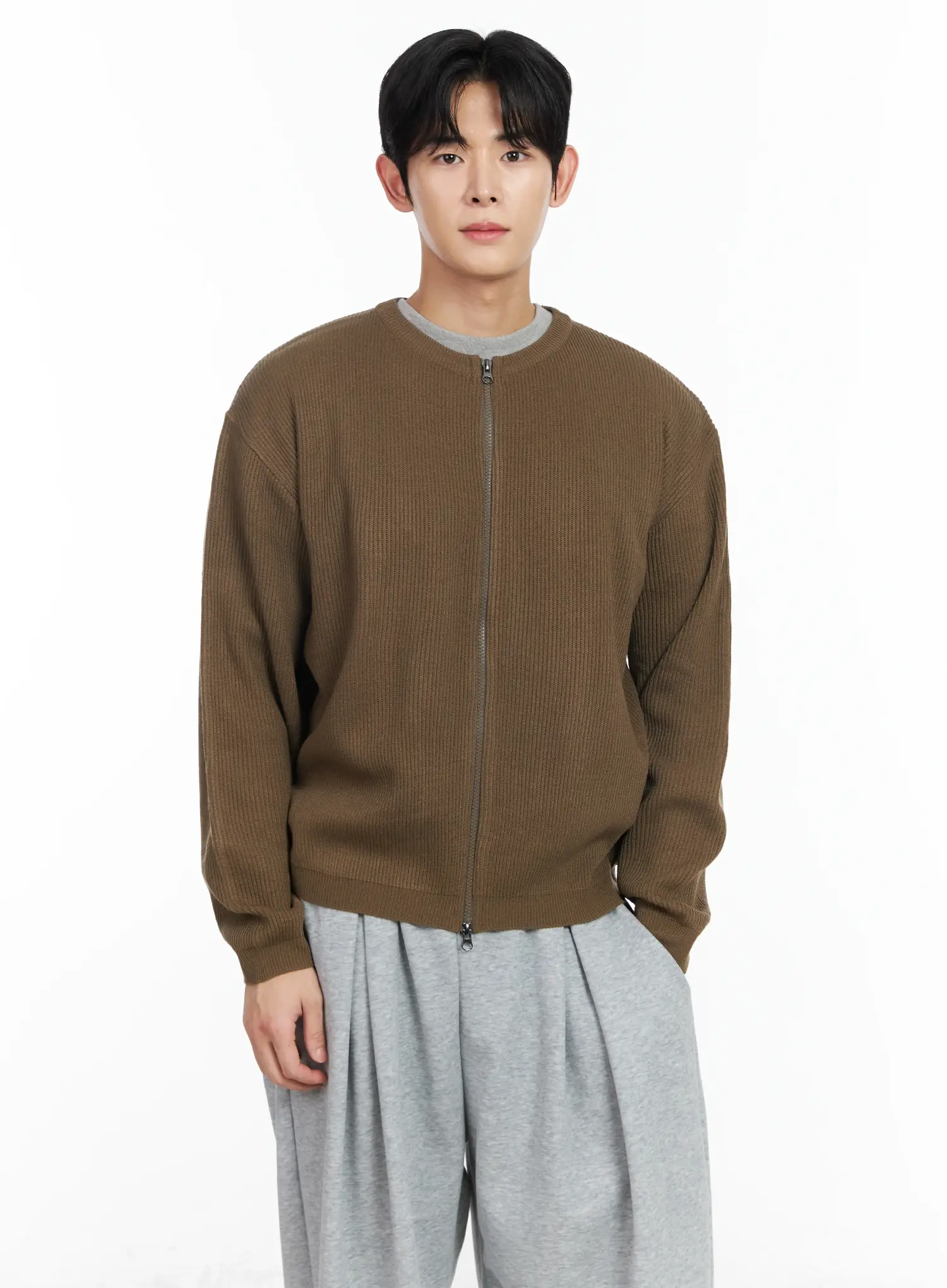 Men's Zip-Up Cardigan IM518 - Image 2